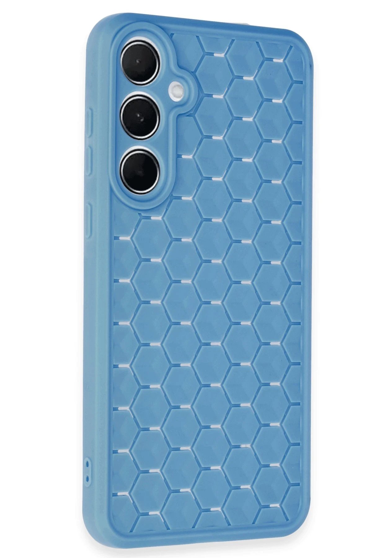 Newface Samsung Galaxy A35 5G Kılıf Petek Silikon Kapak - Mavi