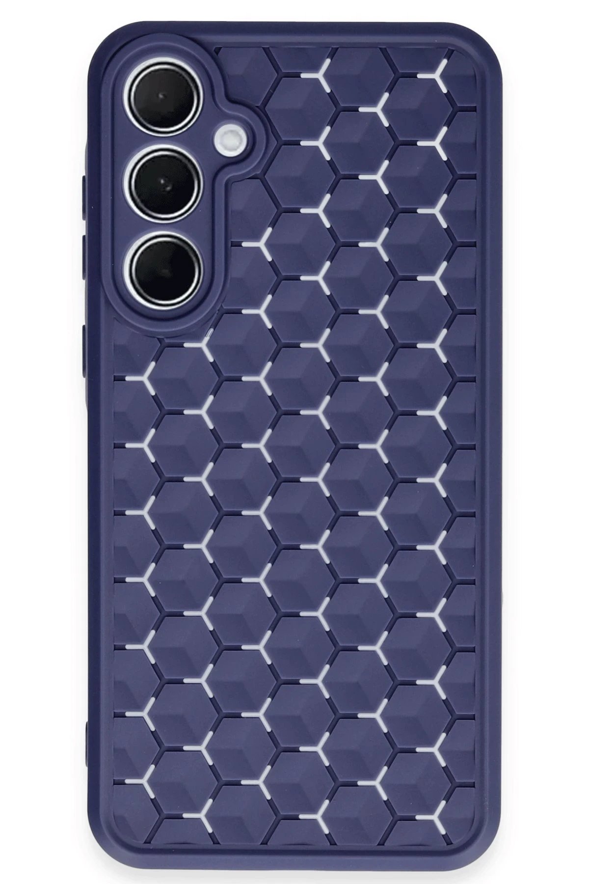 Newface Samsung Galaxy A55 5G Kılıf Petek Silikon Kapak - Lacivert