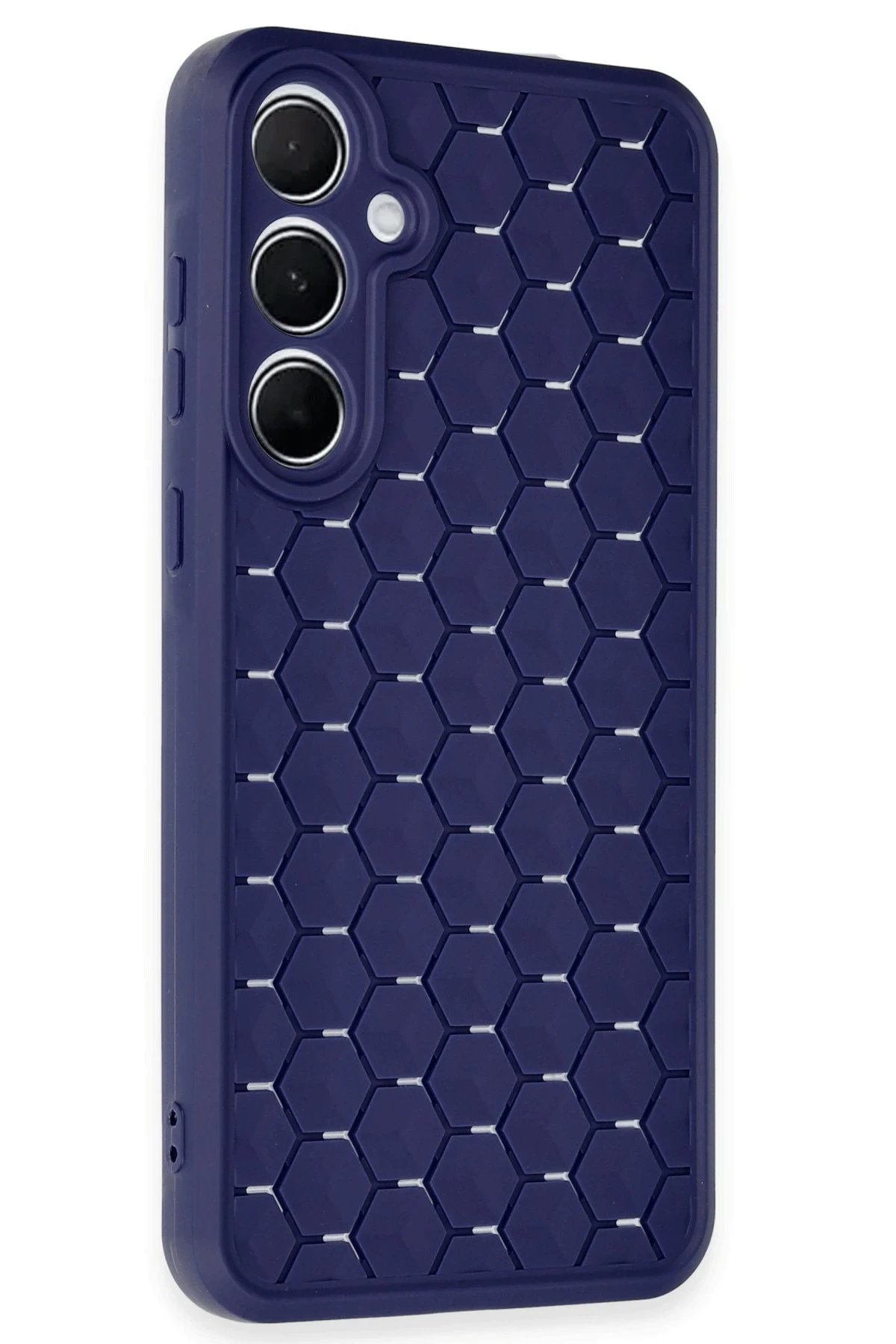 Newface Samsung Galaxy A55 5G Kılıf Petek Silikon Kapak - Lacivert