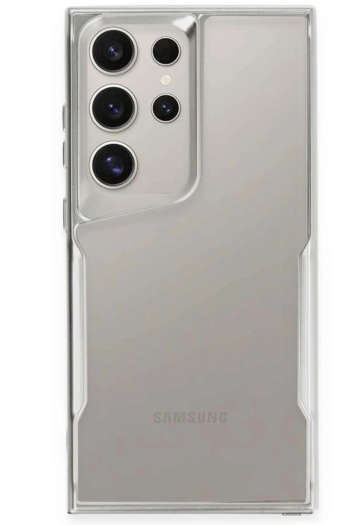 Newface Samsung Galaxy S23 Ultra Kılıf Boyi Silikon Kapak - Gümüş