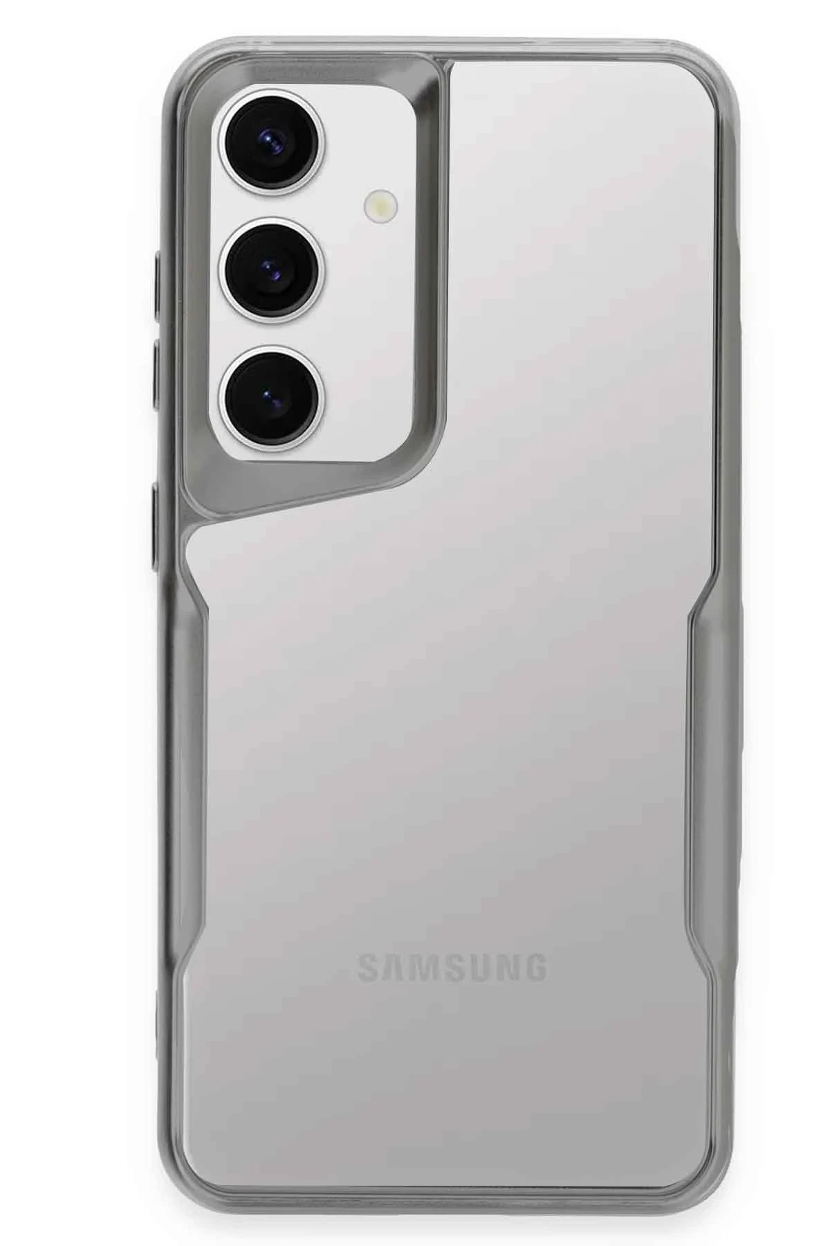 Newface Samsung Galaxy S24 Kılıf Boyi Silikon Kapak - Gümüş