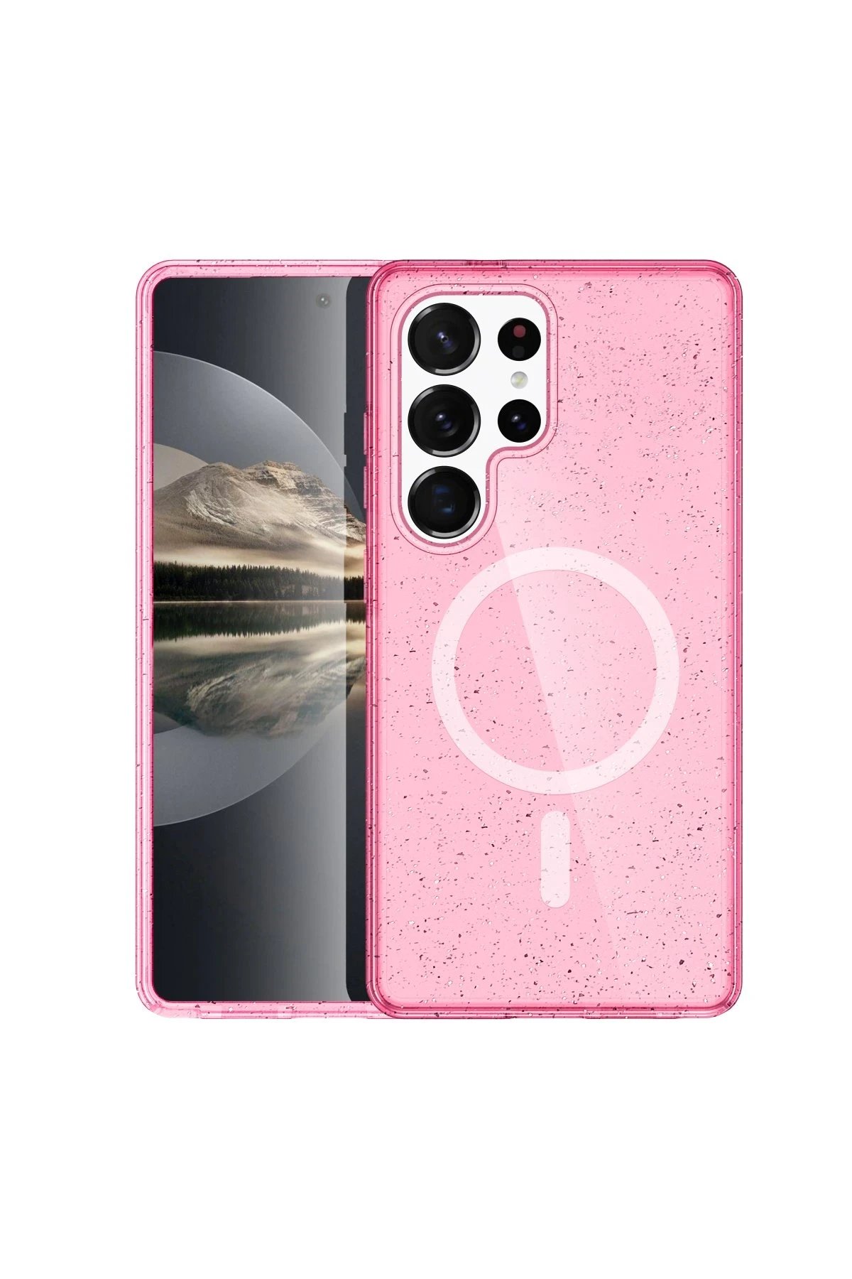 Newface Samsung Galaxy S23 Ultra Kılıf Glow Magsafe Kapak - Pembe