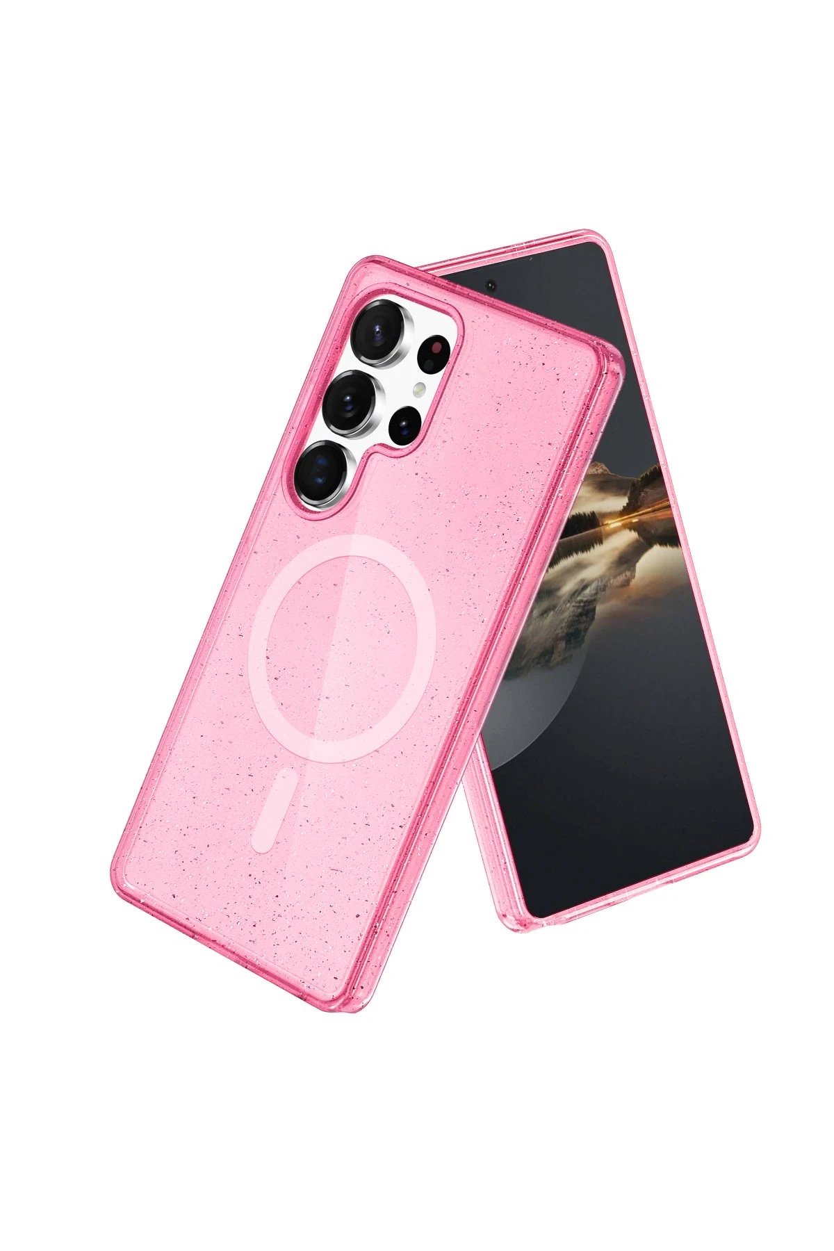 Newface Samsung Galaxy S23 Ultra Kılıf Glow Magsafe Kapak - Pembe