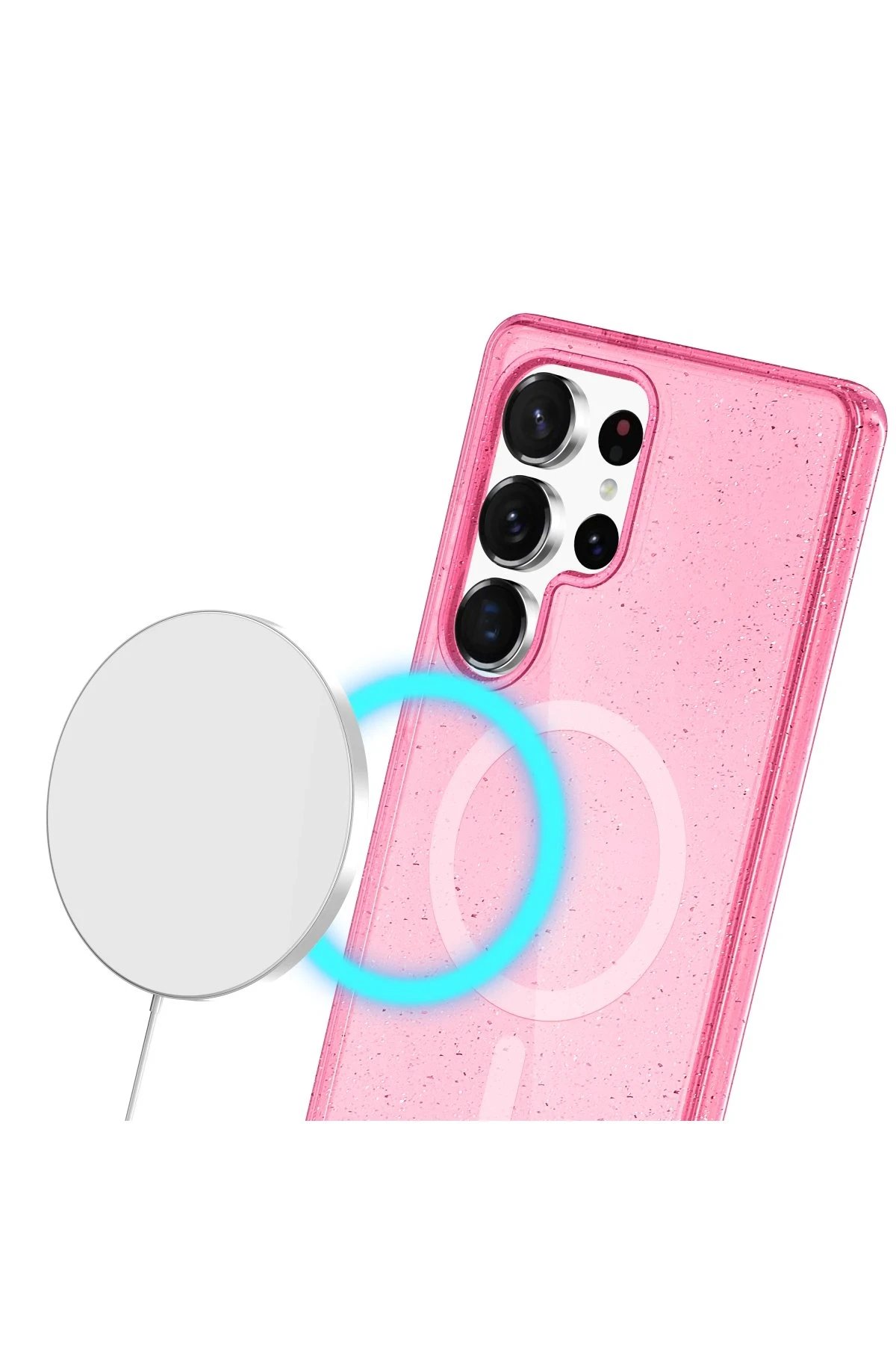 Newface Samsung Galaxy S23 Ultra Kılıf Glow Magsafe Kapak - Pembe