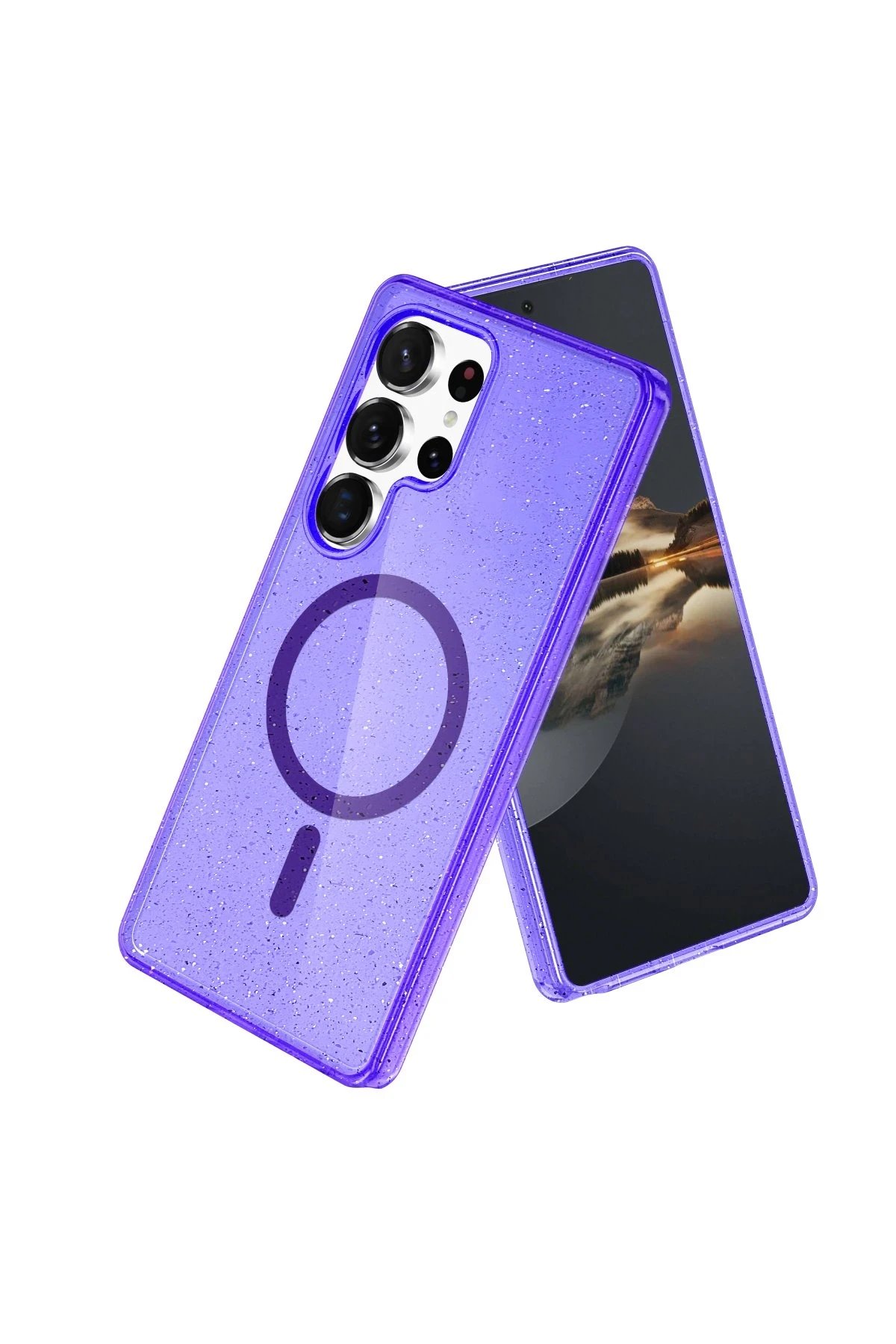 Newface Samsung Galaxy S23 Ultra Kılıf Glow Magsafe Kapak - Mor