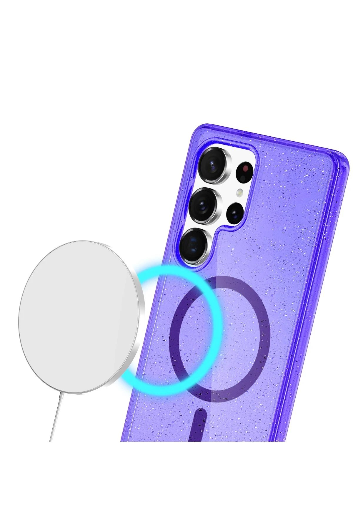 Newface Samsung Galaxy S23 Ultra Kılıf Glow Magsafe Kapak - Mor