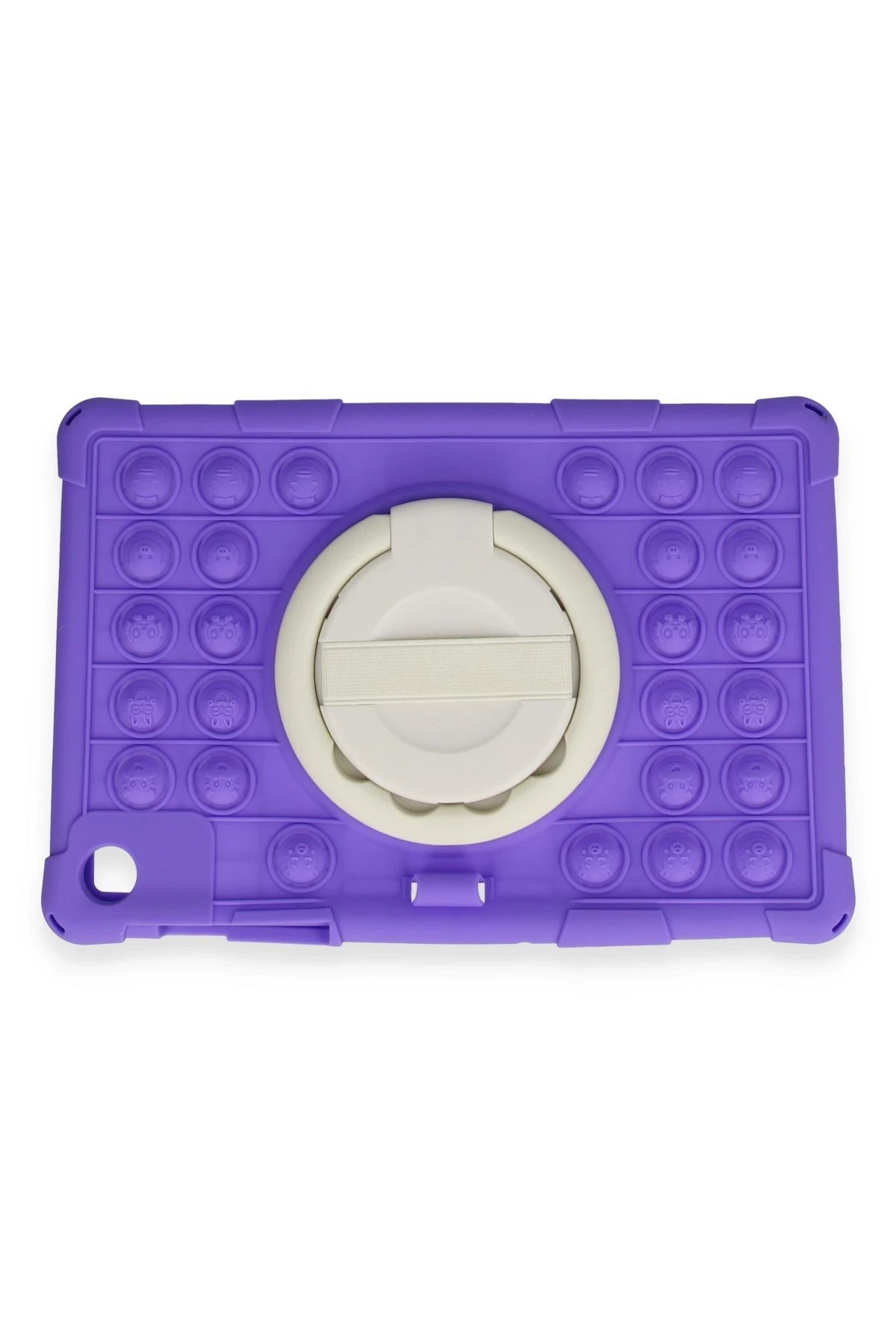 Newface Samsung Galaxy Tab A9 Plus Kılıf Patpat El Tutma Aparatlı Standlı Tablet Silikon - Mor