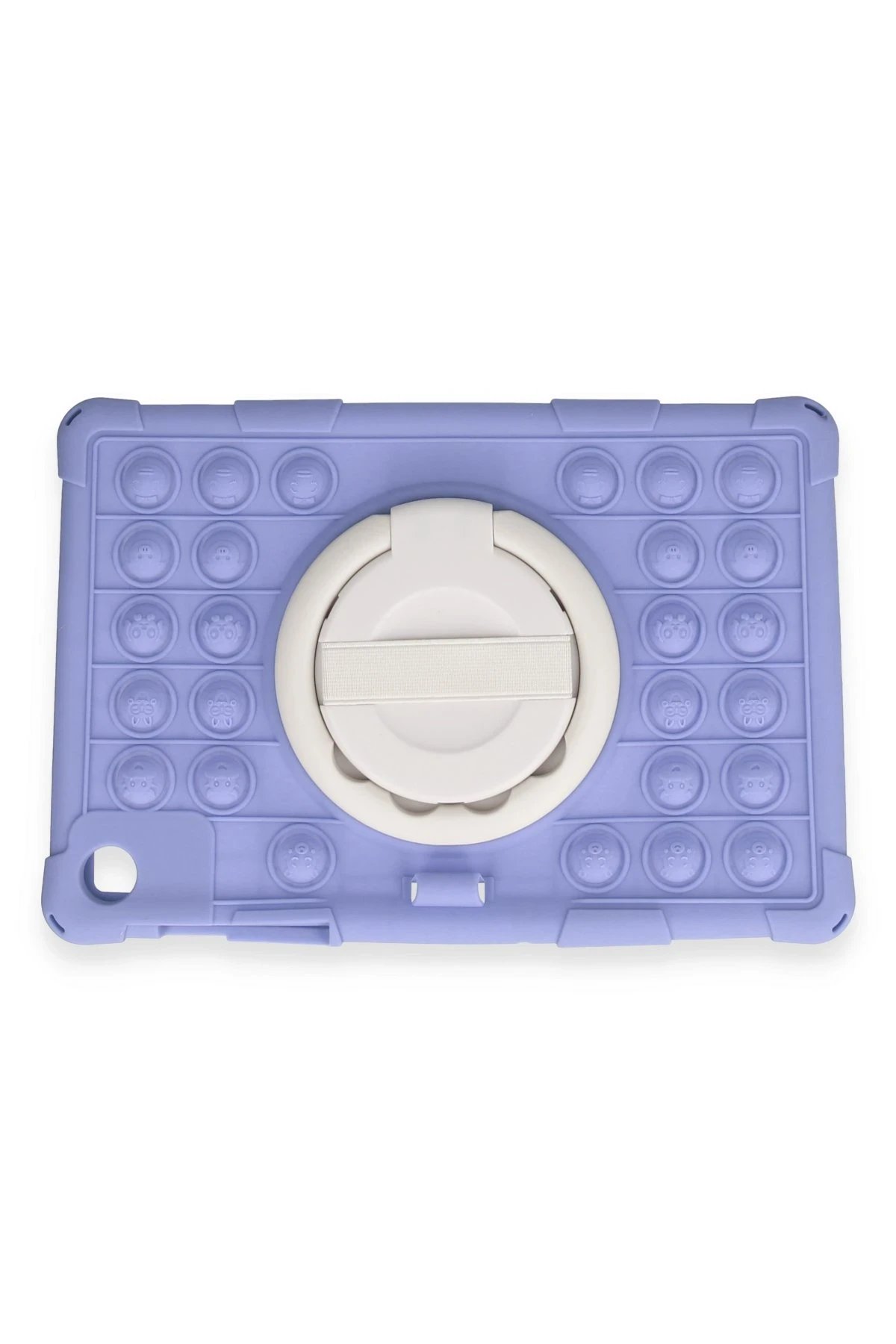 Newface Samsung Galaxy Tab A9 Kılıf Patpat El Tutma Aparatlı Standlı Tablet Silikon - Lila