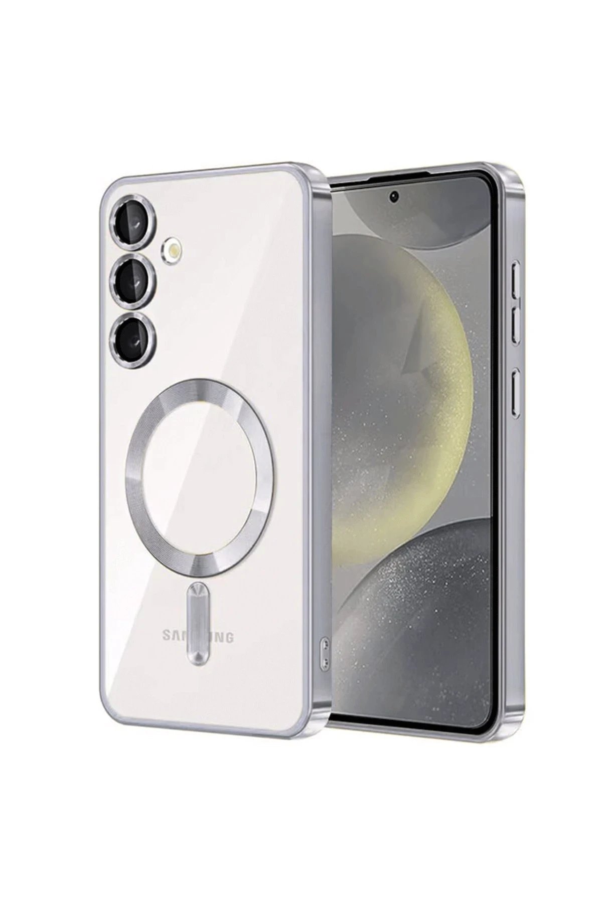 Newface Samsung Galaxy S24 Plus Kılıf Kross Magneticsafe Kapak - Gümüş