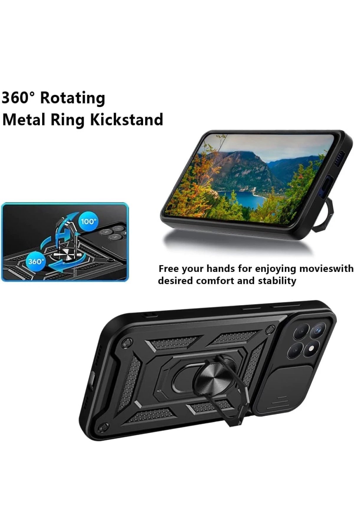 Newface Samsung Galaxy M15 Kılıf Pars Lens Yüzüklü Silikon - Gümüş