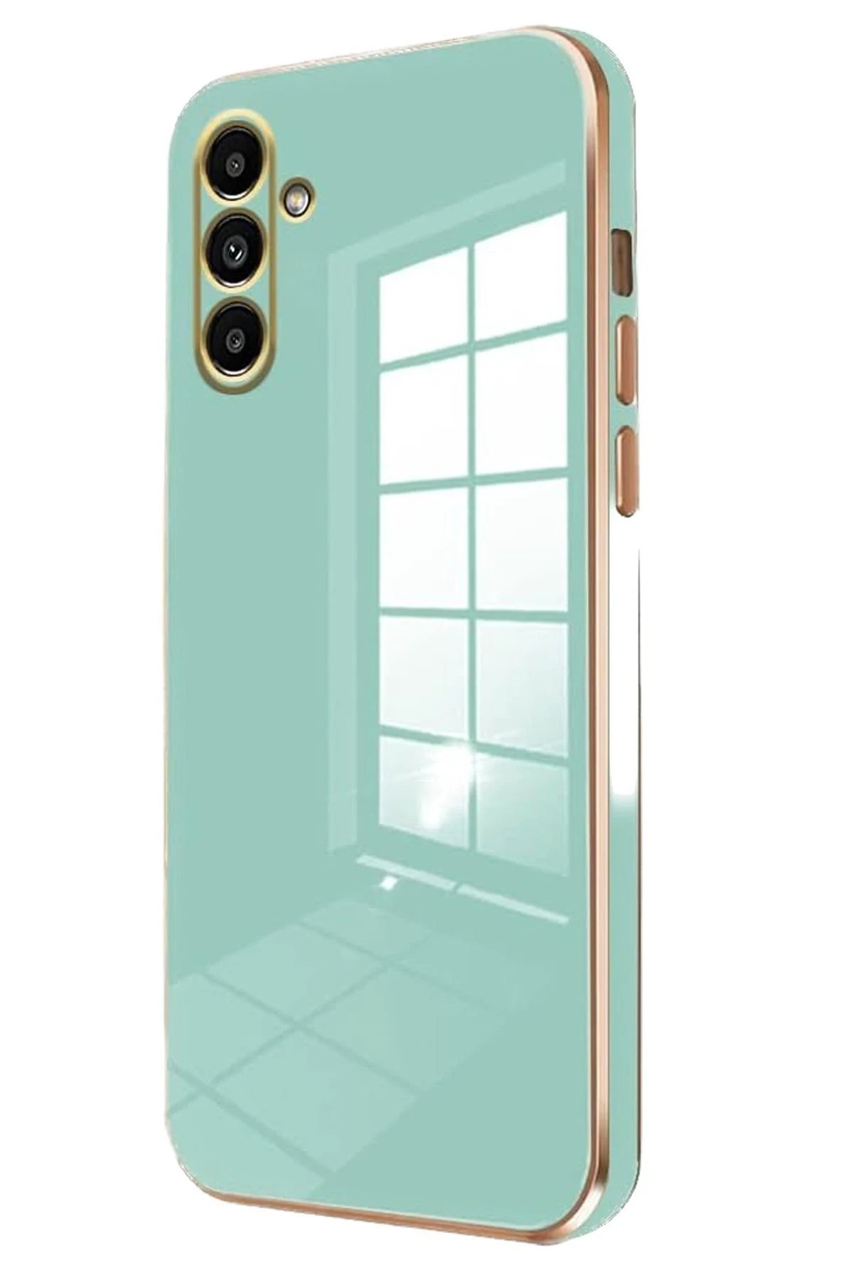 Newface Samsung Galaxy M15 Kılıf Volet Silikon - Açık Yeşil