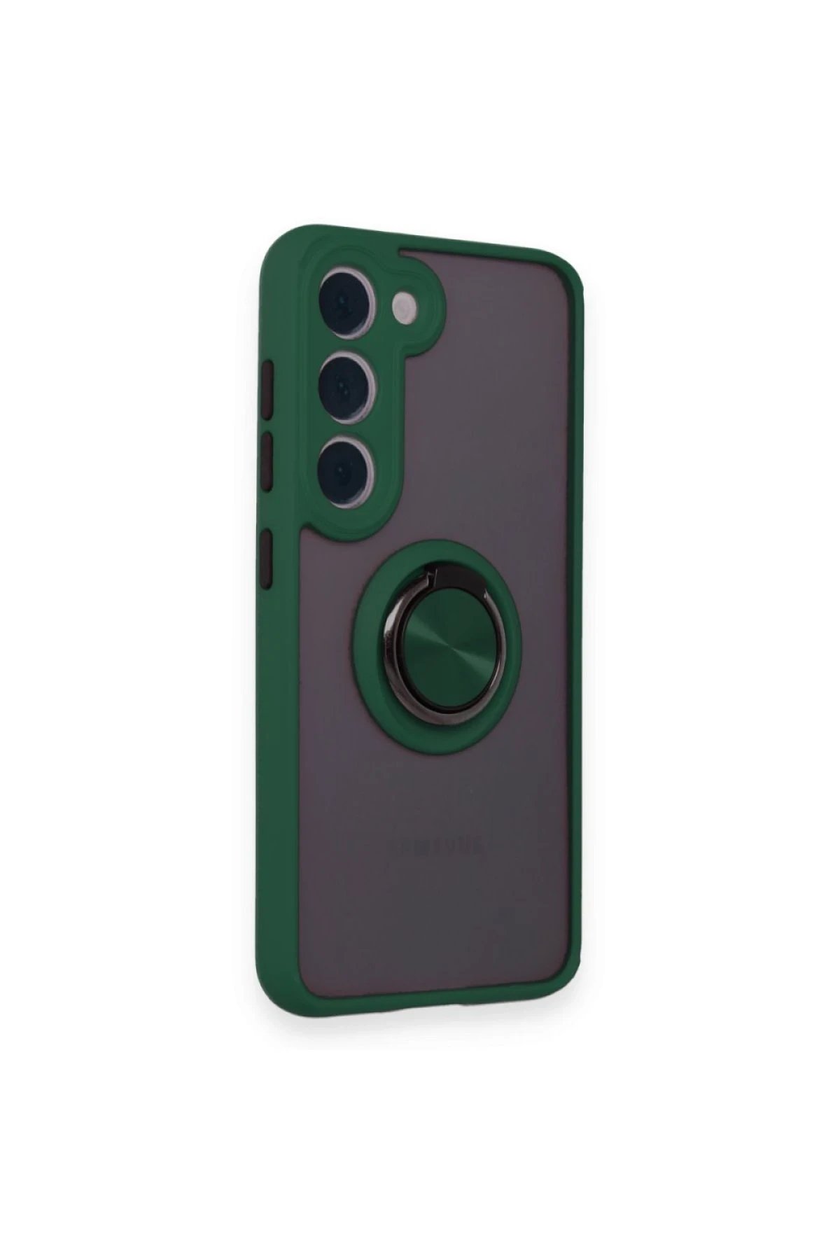 Newface Samsung Galaxy M15 Kılıf Montreal Yüzüklü Silikon Kapak - Yeşil