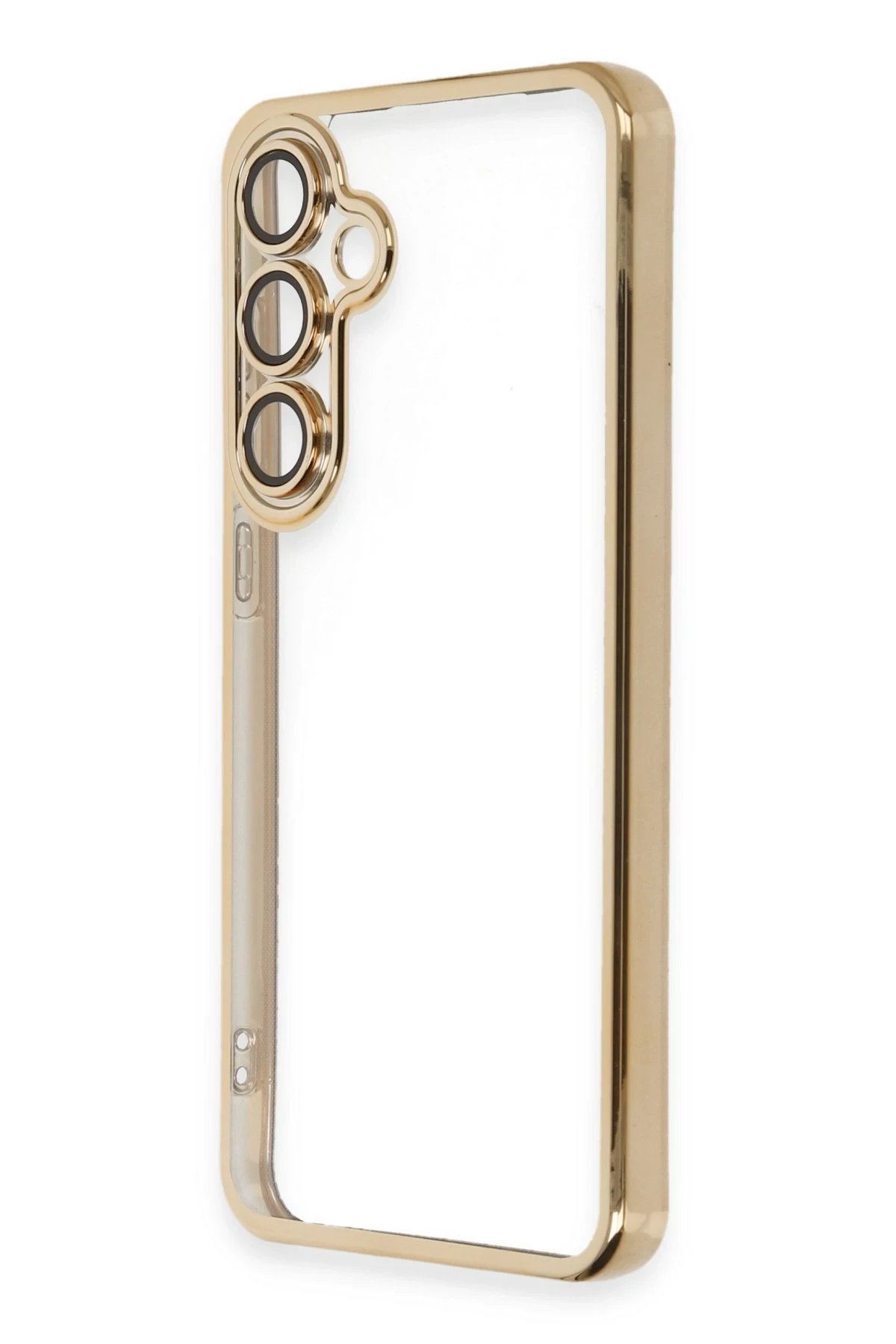 Newface Samsung Galaxy S24 FE Kılıf Razer Lensli Silikon - Gold