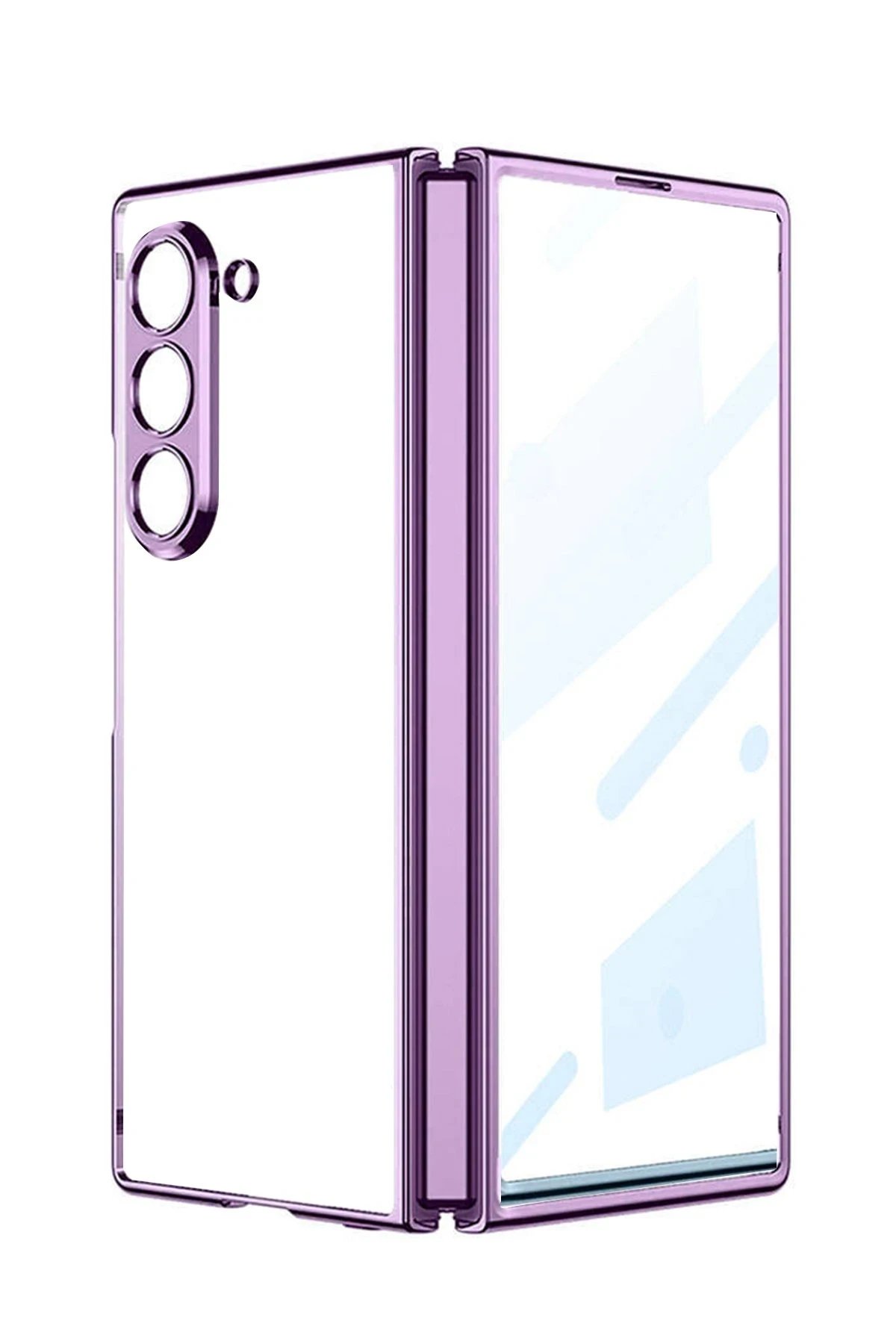 Newface Samsung Galaxy Z Fold 5 Kılıf Fold Element Kapak - Mor