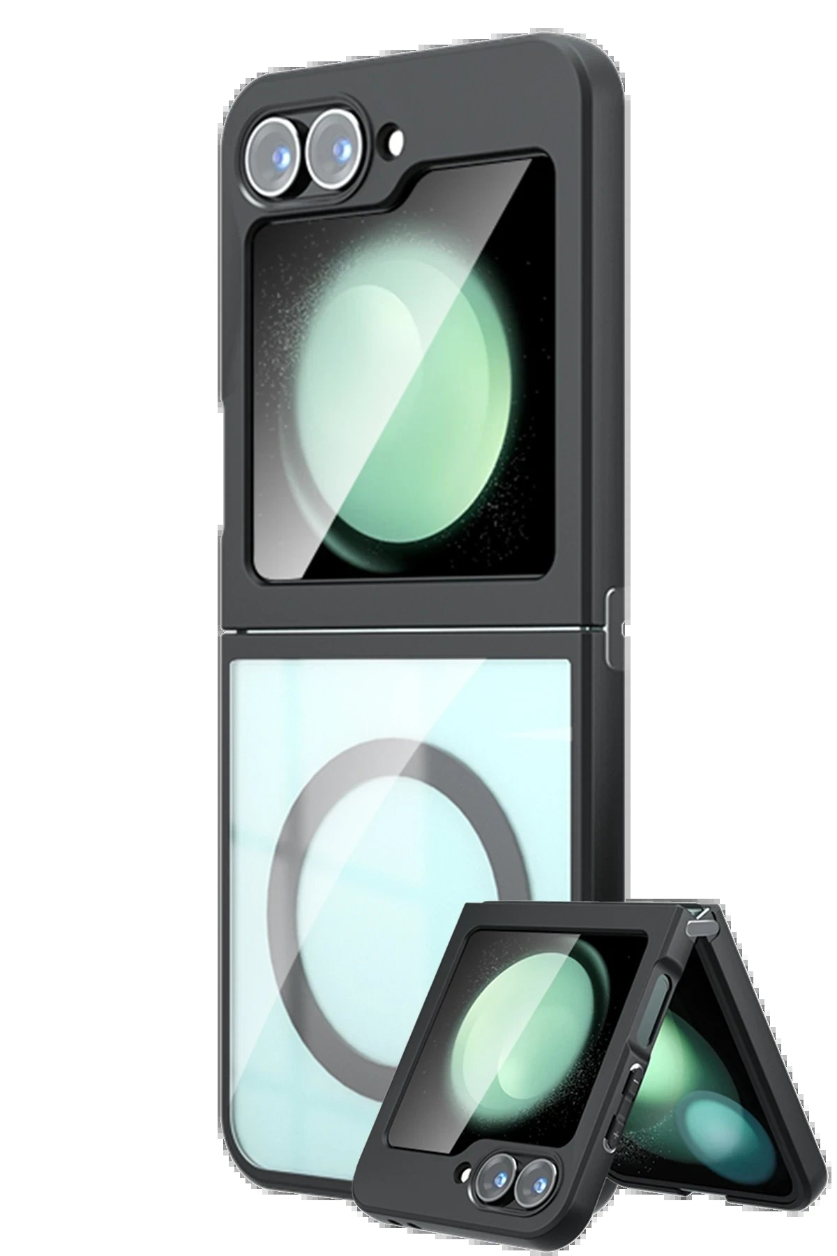 Newface Samsung Galaxy Z Flip 6 Kılıf Blur Fold Magsafe Kapak - Siyah