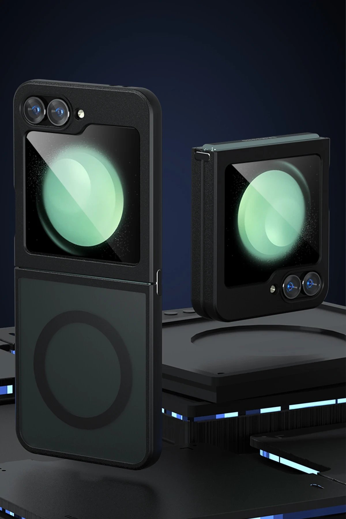 Newface Samsung Galaxy Z Flip 6 Kılıf Blur Fold Magsafe Kapak - Siyah