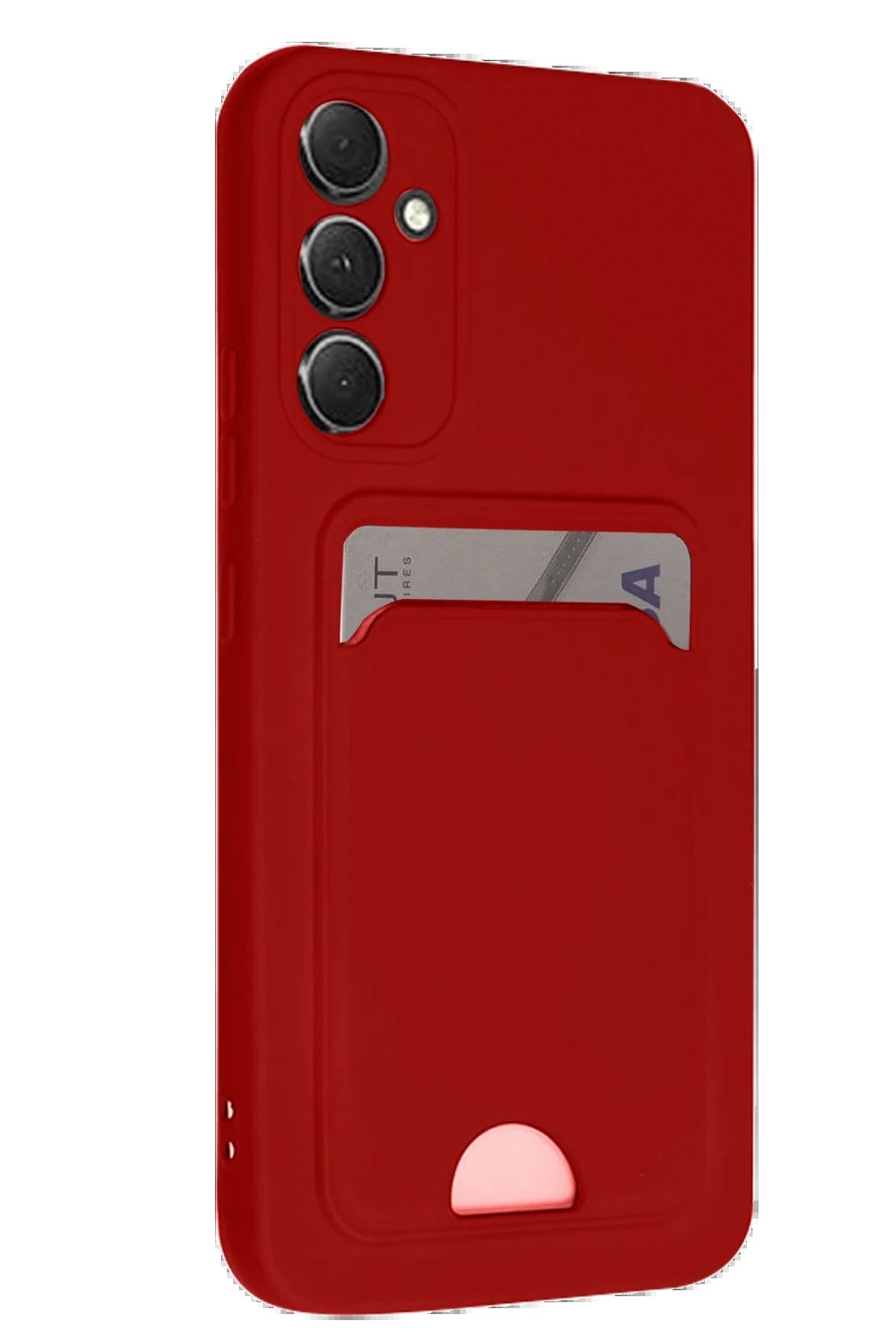 Newface Samsung Galaxy S24 FE Kılıf Kelvin Kartvizitli Silikon - Kırmızı