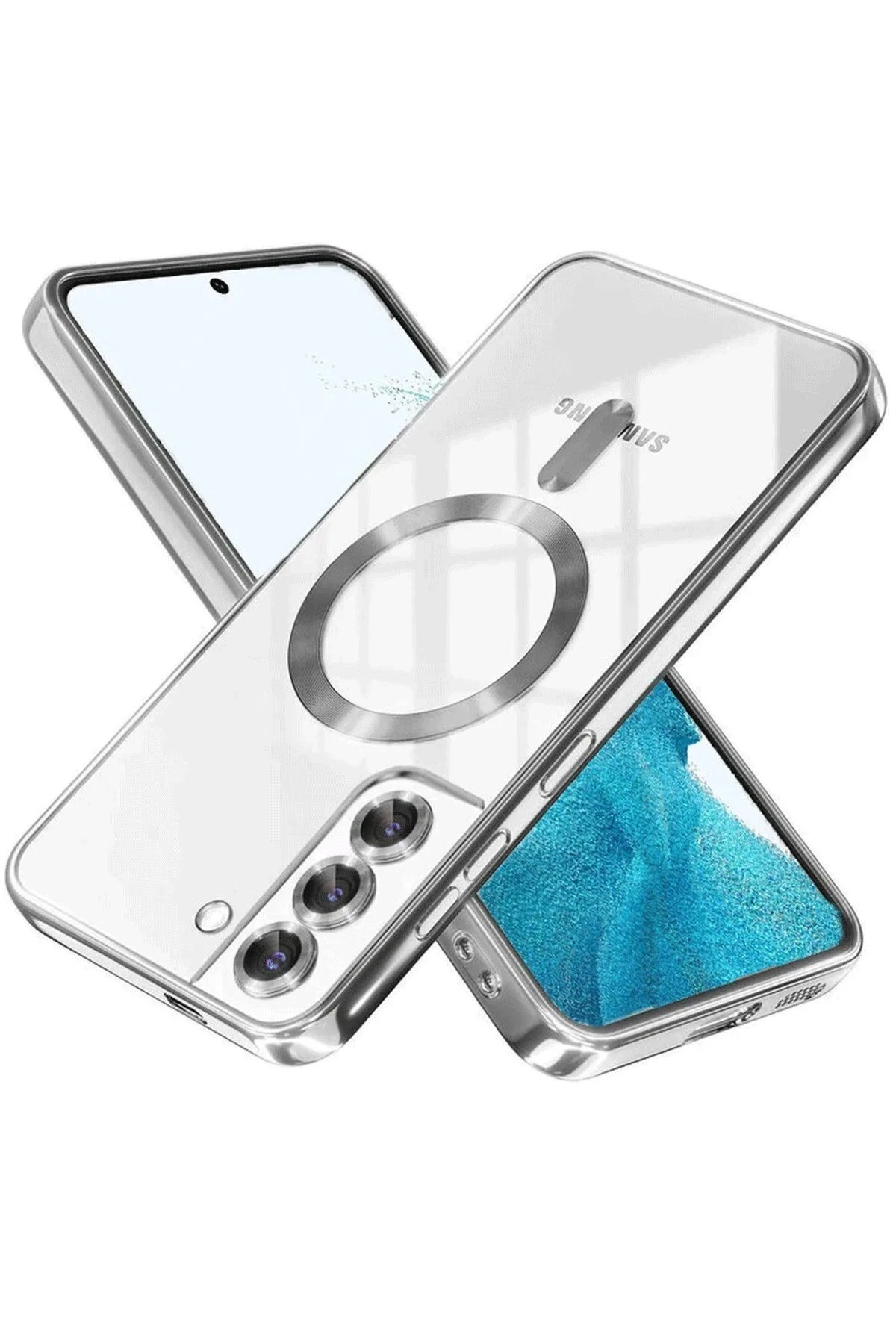 Newface Samsung Galaxy S22 Kılıf Kross Magneticsafe Kapak - Titan Gri