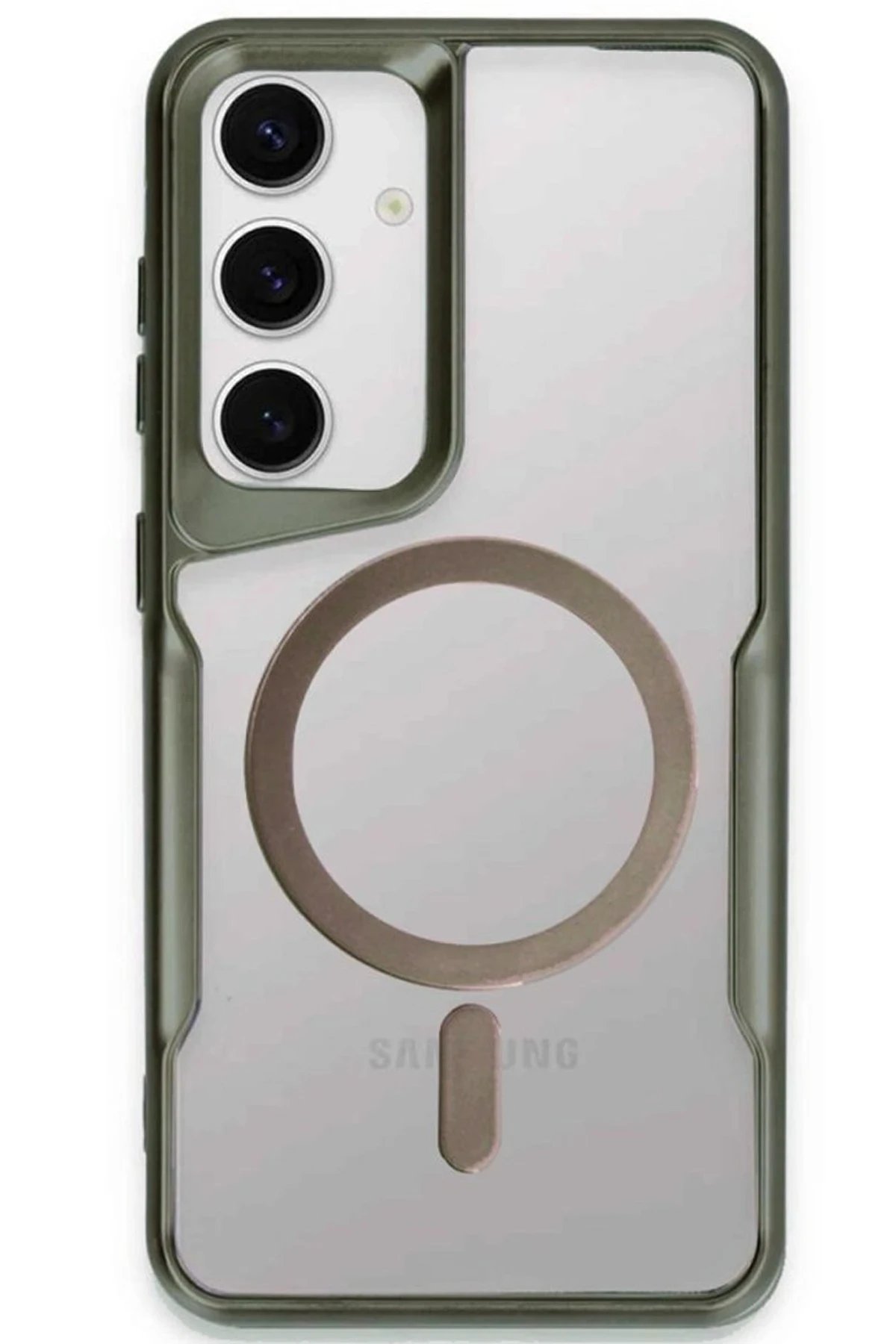 Newface Samsung Galaxy S24 Kılıf Boyi Magsafe Silikon Kapak - Yeşil