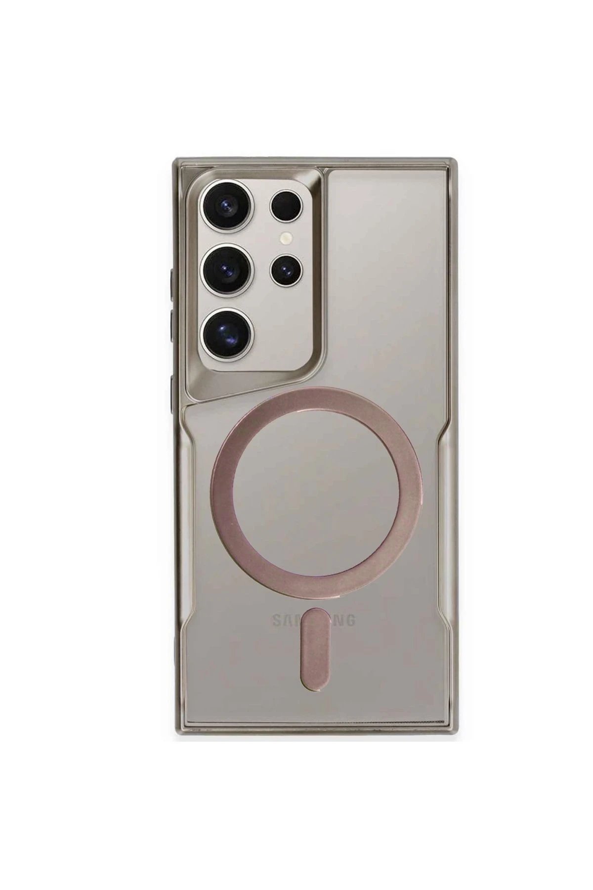 Newface Samsung Galaxy S24 Ultra Kılıf Boyi Magsafe Silikon Kapak - Titan Gri