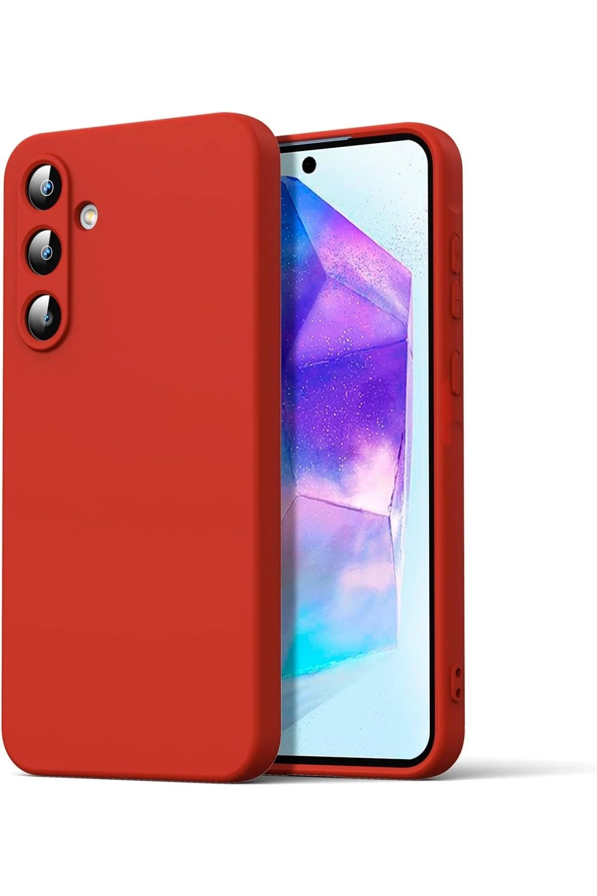 Newface Samsung Galaxy A16 5G Kılıf Nano içi Kadife Silikon - Kırmızı