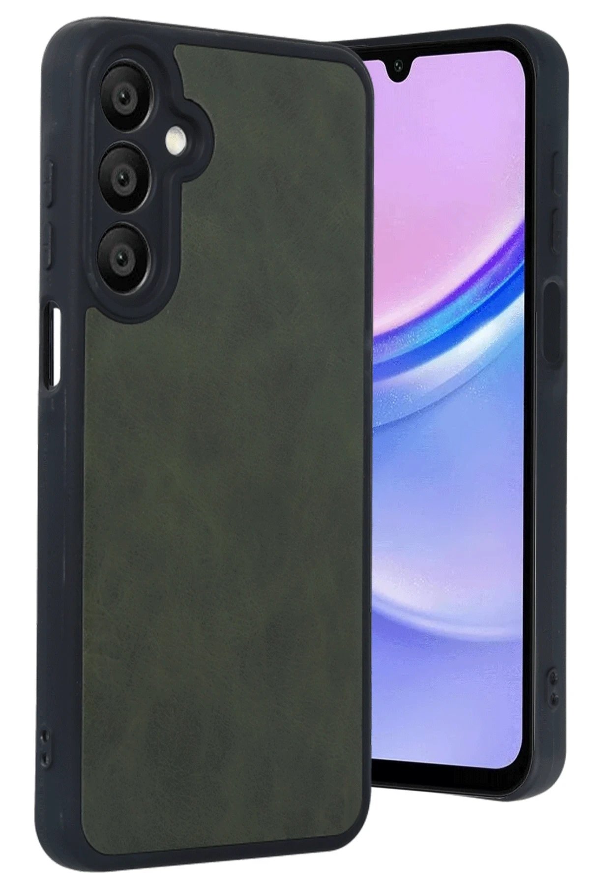 Newface Samsung Galaxy A16 5G Kılıf Aras Deri Kapak - Koyu Yeşil