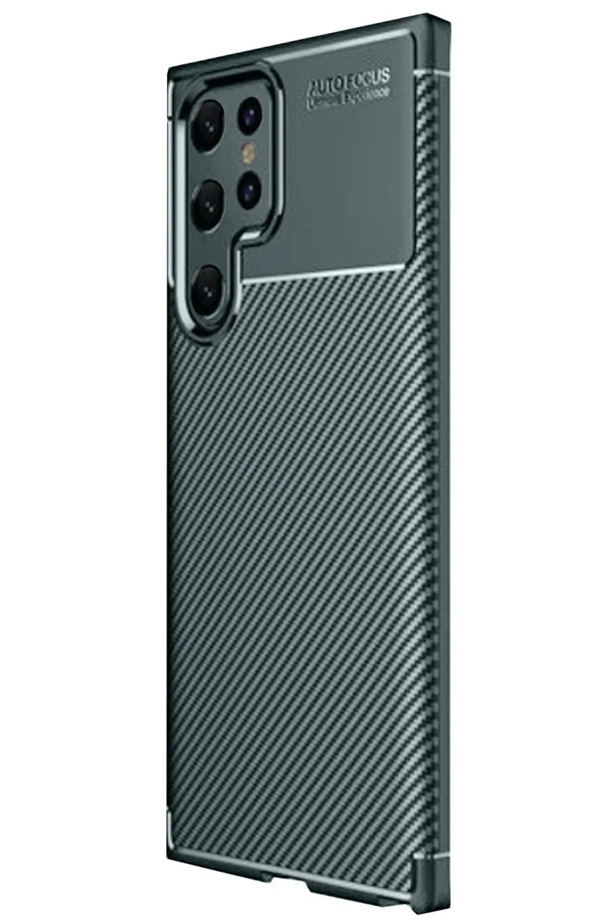 Newface Samsung Galaxy S25 Ultra Kılıf Auto Focus Karbon Kapak - Koyu Yeşil