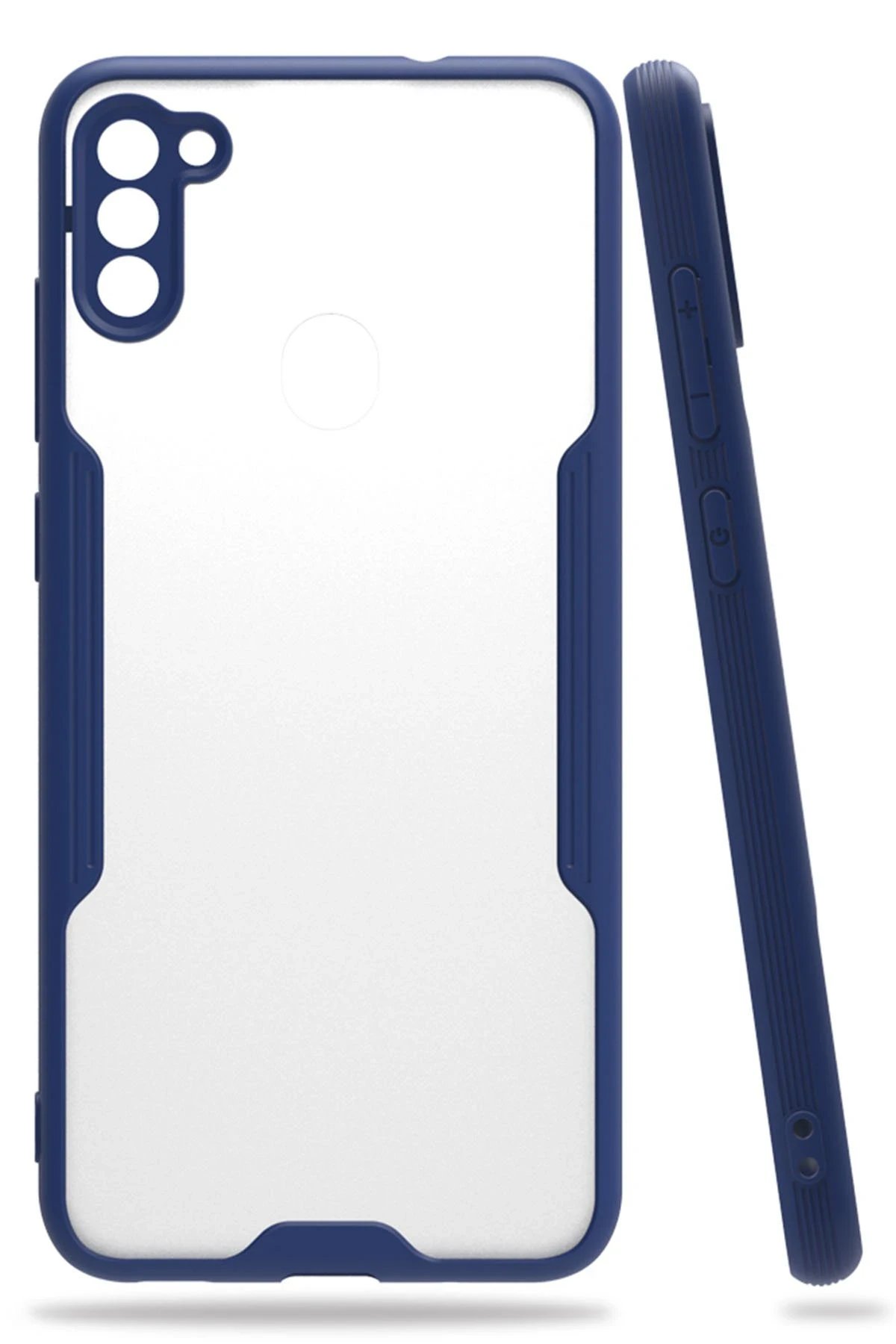 Newface Samsung Galaxy A11 Kılıf Platin Silikon - Lacivert