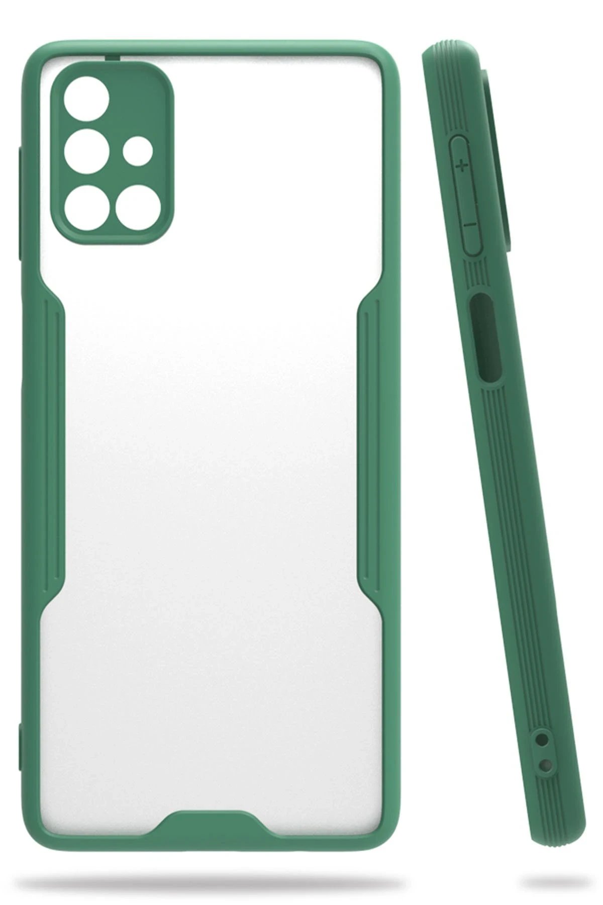 Newface Samsung Galaxy M31S Kılıf Platin Silikon - Yeşil