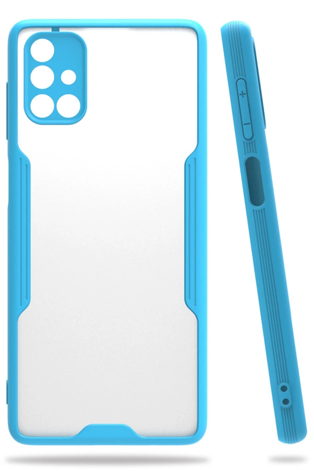 Newface Samsung Galaxy M51 Kılıf Platin Silikon - Mavi