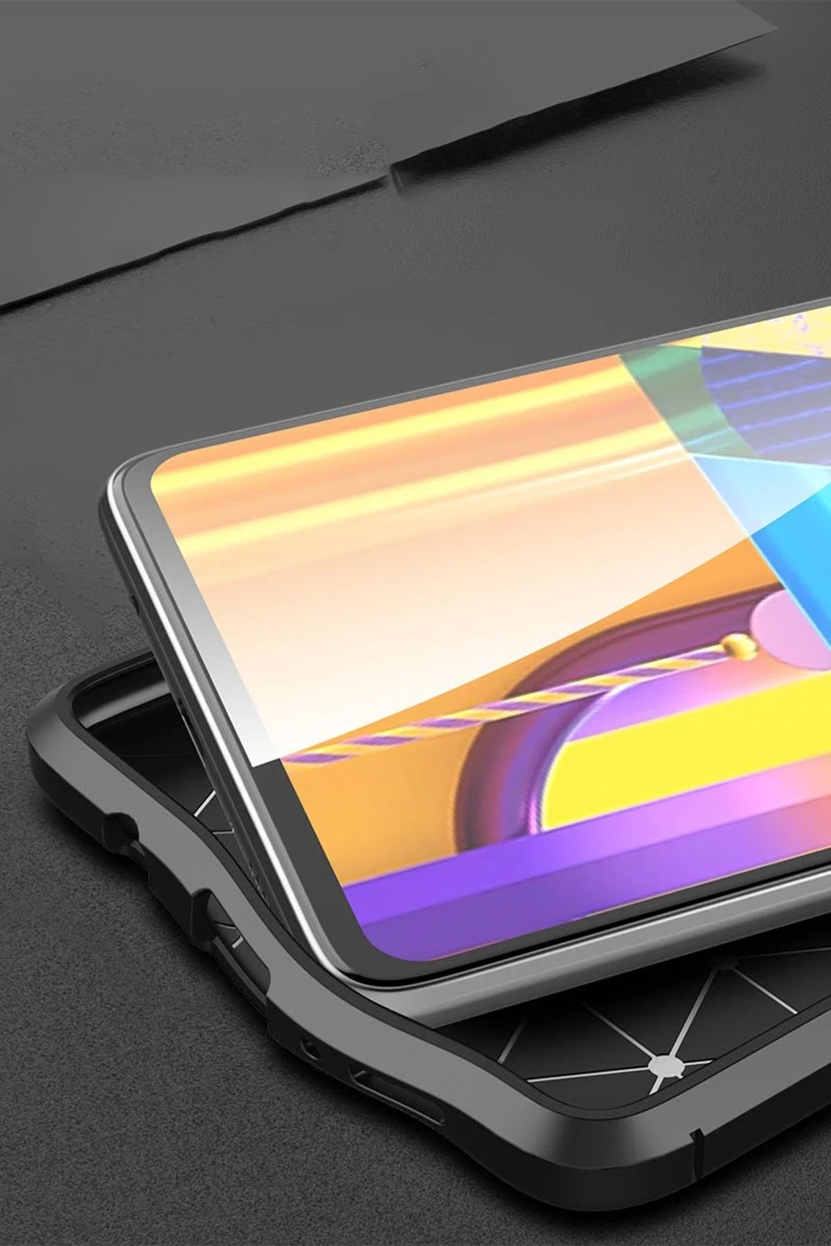 Newface Samsung Galaxy M51 Kılıf Auto Focus Kapak - Kırmızı