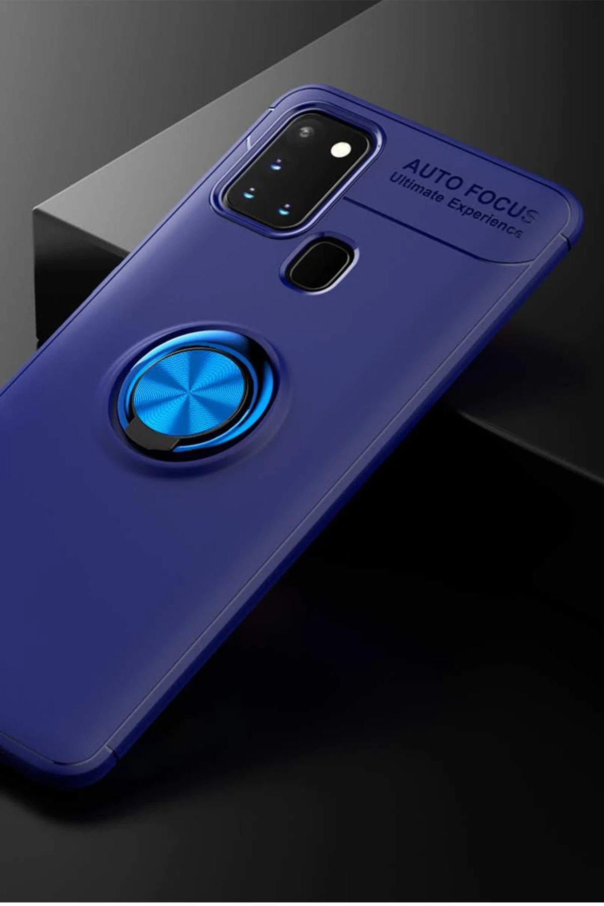 Newface Samsung Galaxy M31 Kılıf Range Yüzüklü Silikon - Mavi