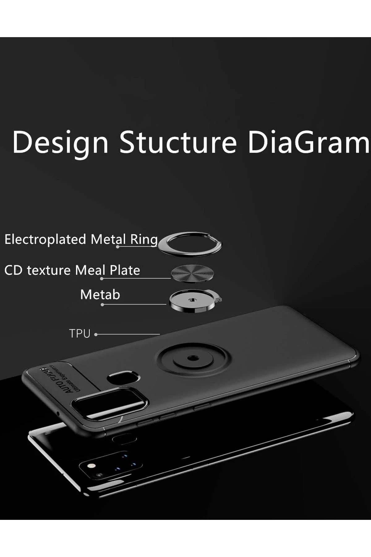 Newface Samsung Galaxy M31 Kılıf Range Yüzüklü Silikon - Mavi