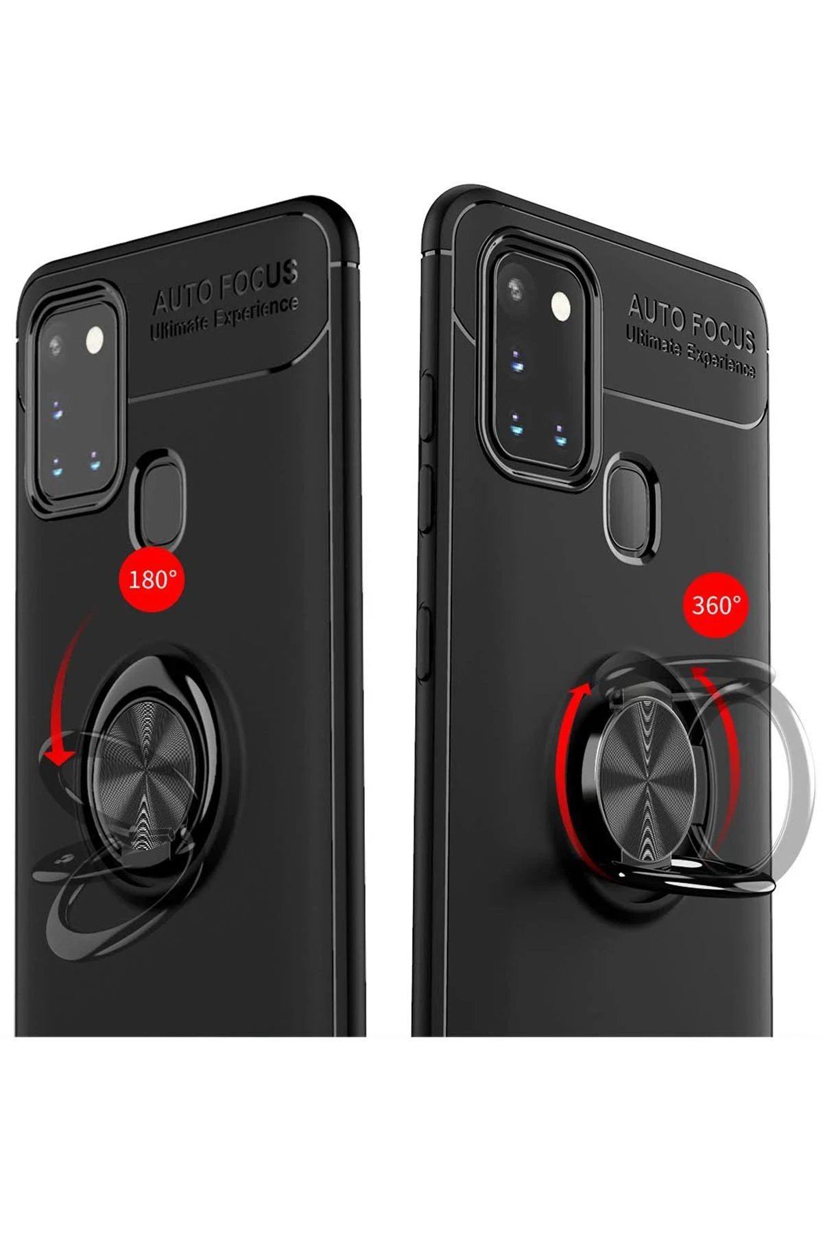 Newface Samsung Galaxy M31 Kılıf Range Yüzüklü Silikon - Mavi