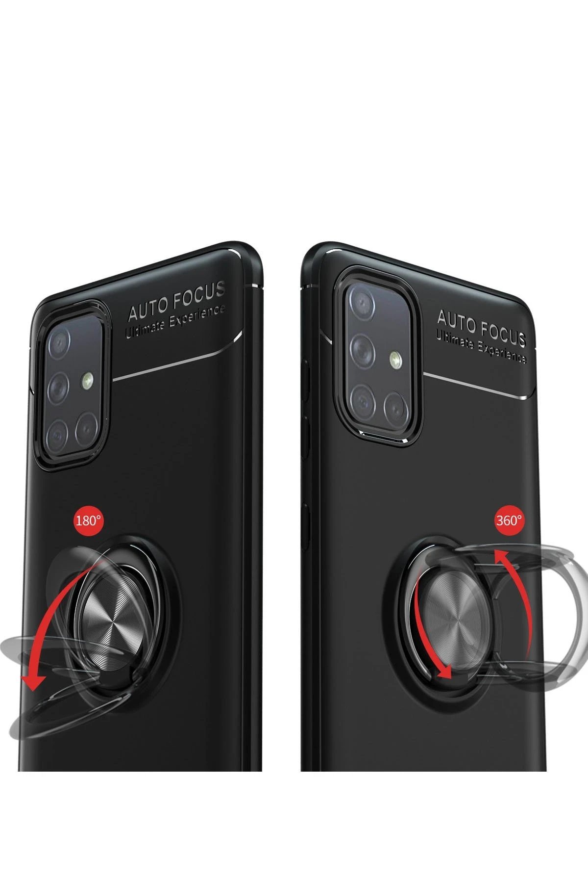 Newface Samsung Galaxy M31S Kılıf Range Yüzüklü Silikon - Siyah-Mavi