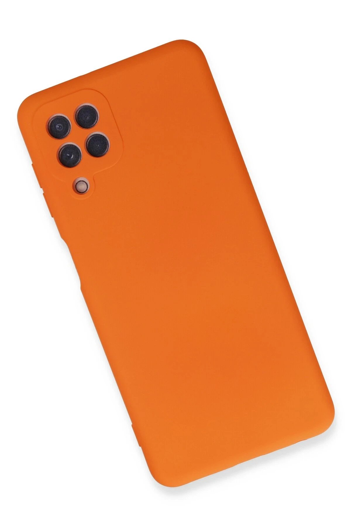 Newface Samsung Galaxy A22 Kılıf Nano içi Kadife Silikon - Turuncu