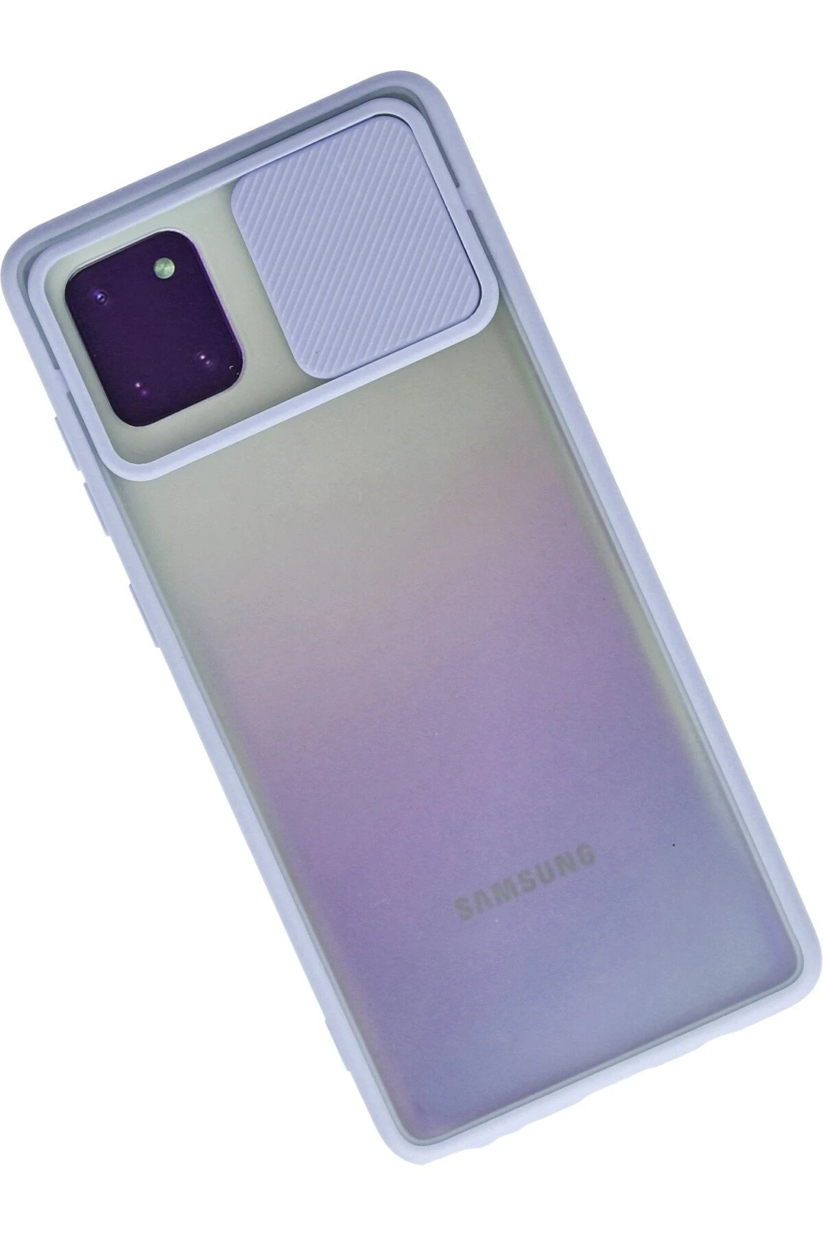 Newface Samsung Galaxy A81 / Note 10 Lite Kılıf Palm Buzlu Kamera Sürgülü Silikon - Lila