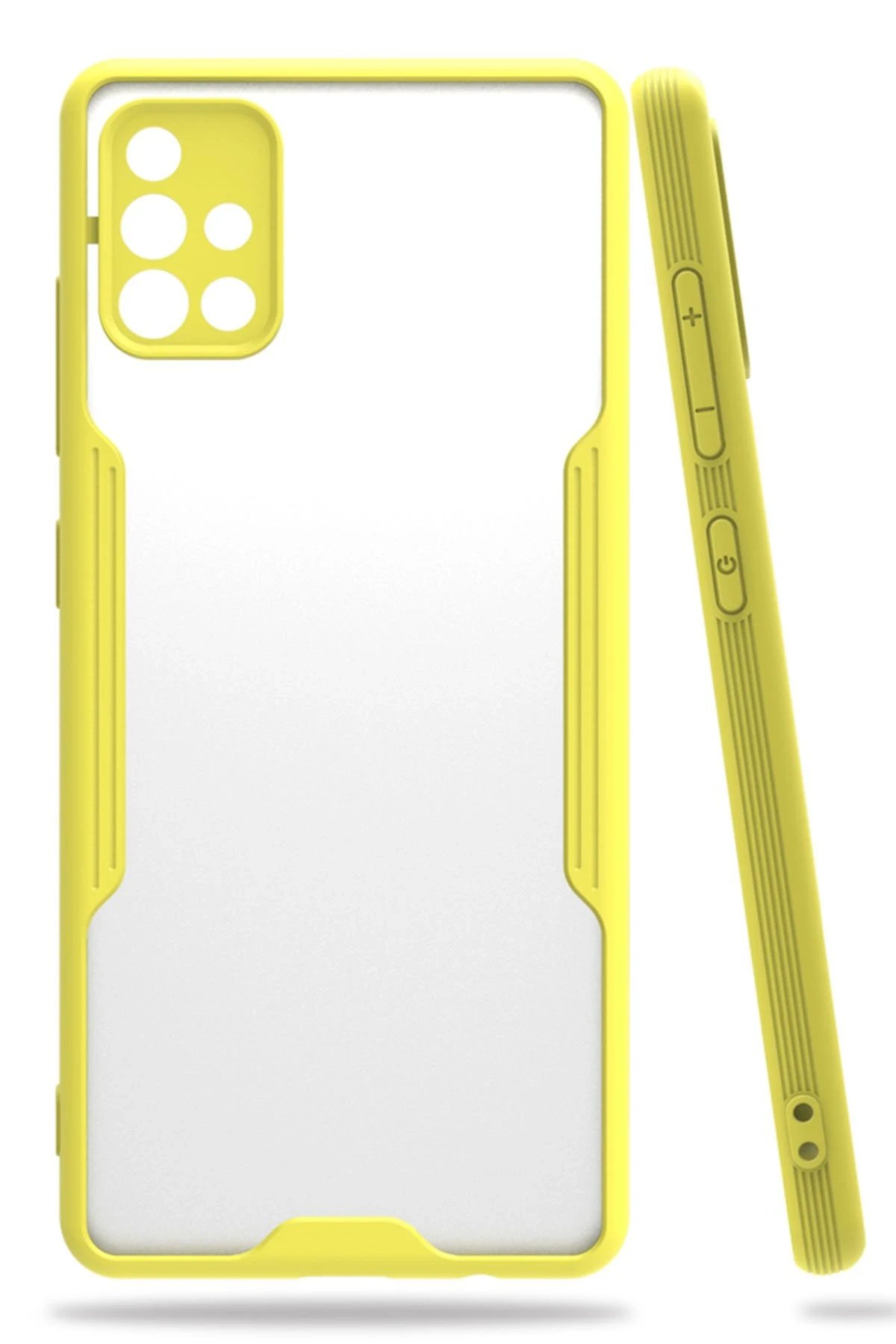 Newface Samsung Galaxy A71 Kılıf Platin Silikon - Sarı