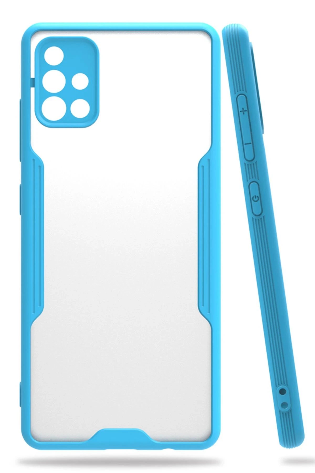 Newface Samsung Galaxy A71 Kılıf Platin Silikon - Mavi