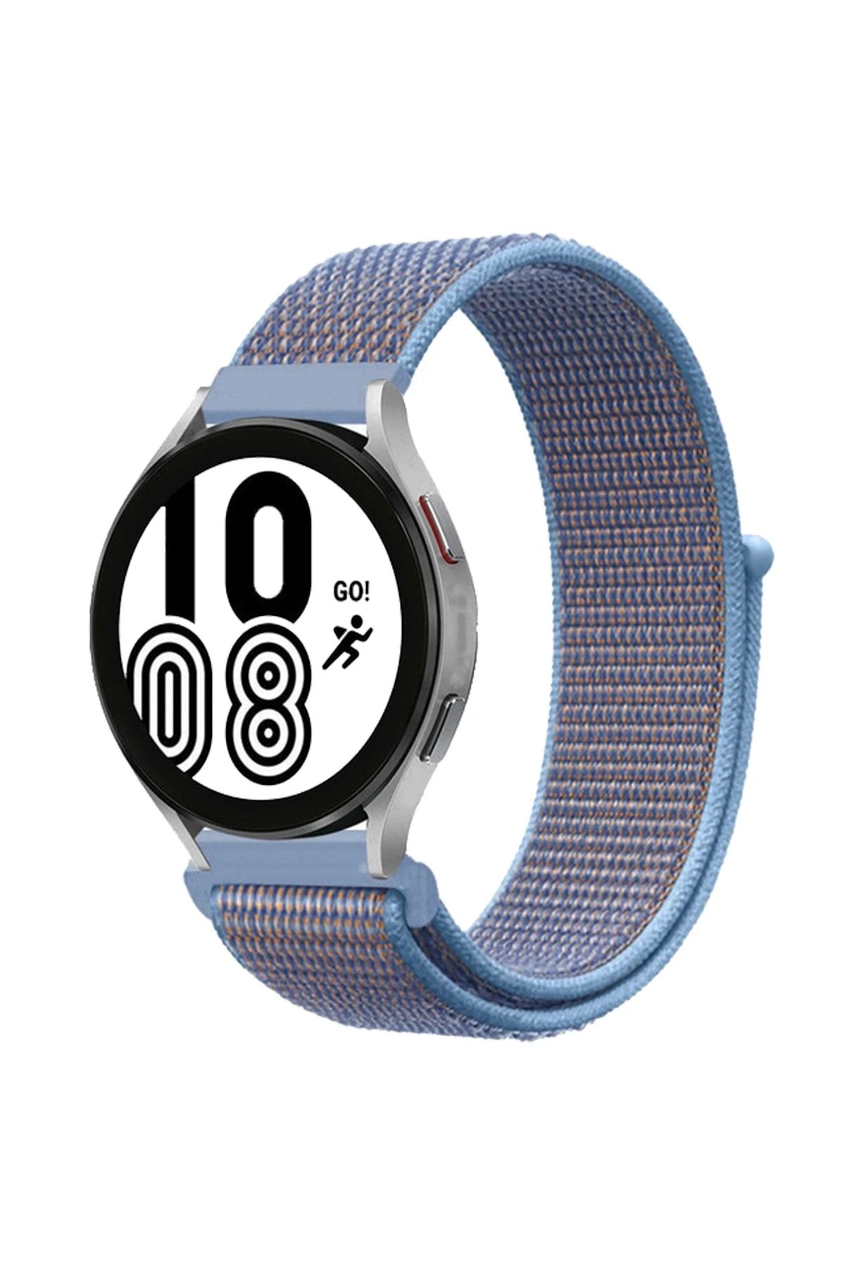 Newface Samsung Galaxy Watch 4 Hasırlı Cırtcırtlı Kordon - Lila-Mor