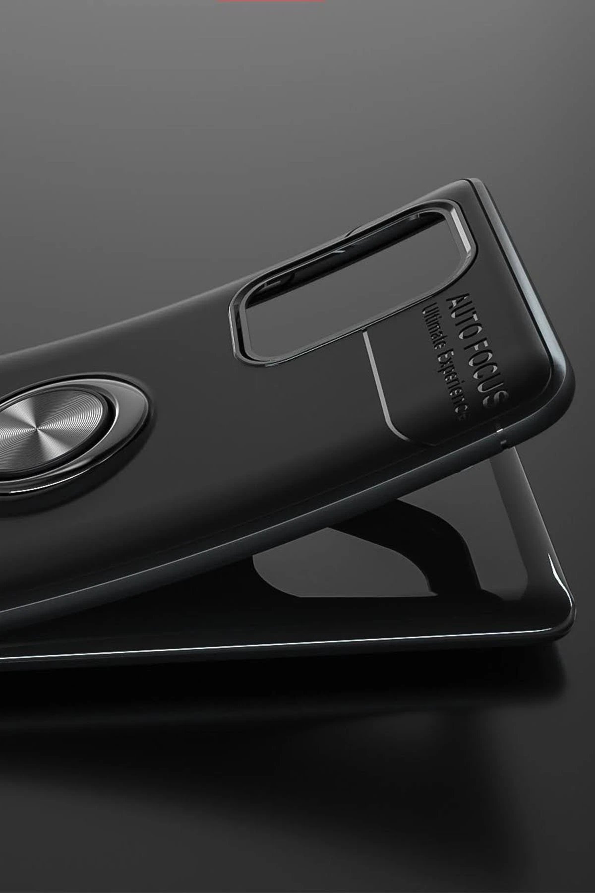 Newface Samsung Galaxy A91 / S10 Lite Kılıf Range Yüzüklü Silikon - Kırmızı