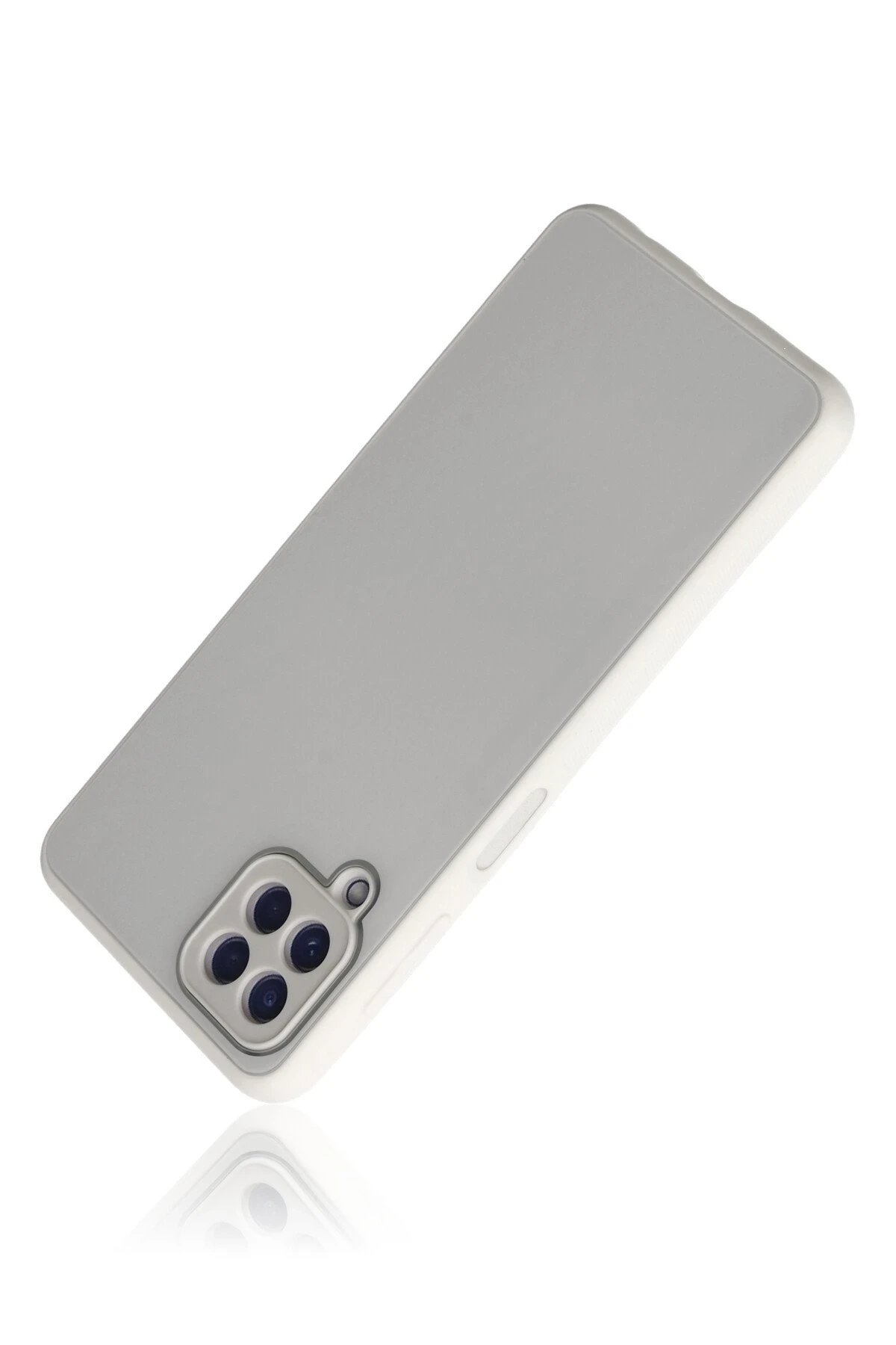 Newface Samsung Galaxy A22 Kılıf Glass Kapak - Beyaz