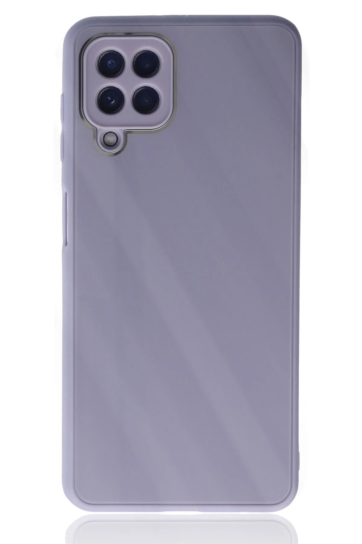 Newface Samsung Galaxy A22 Kılıf Glass Kapak - Lila