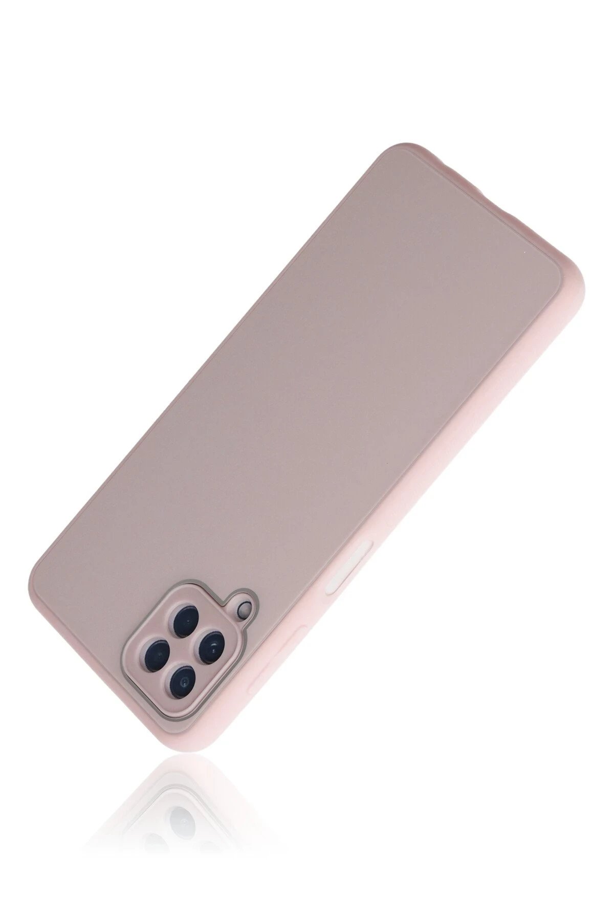 Newface Samsung Galaxy A22 Kılıf Glass Kapak - Pembe