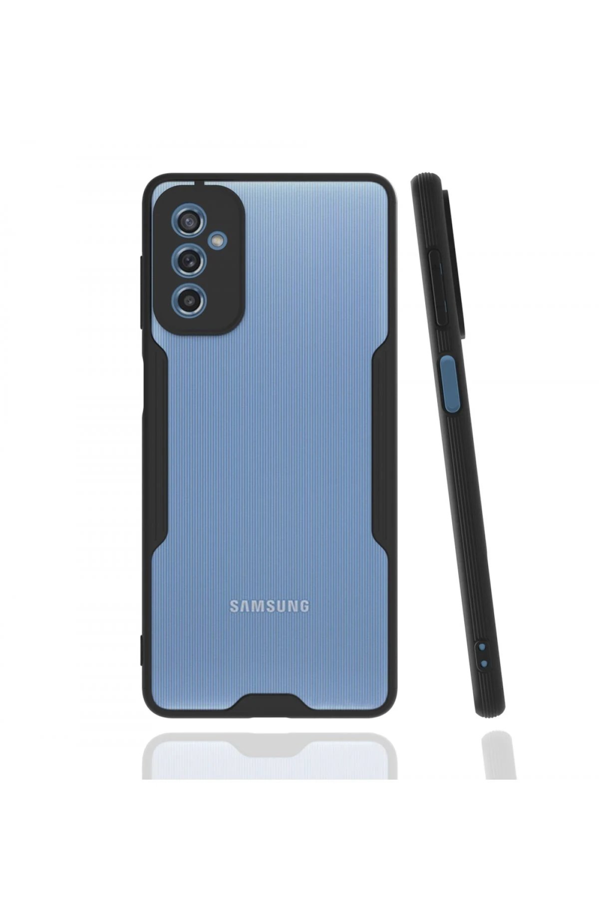 Newface Samsung Galaxy M52 5G Kılıf Platin Silikon - Siyah