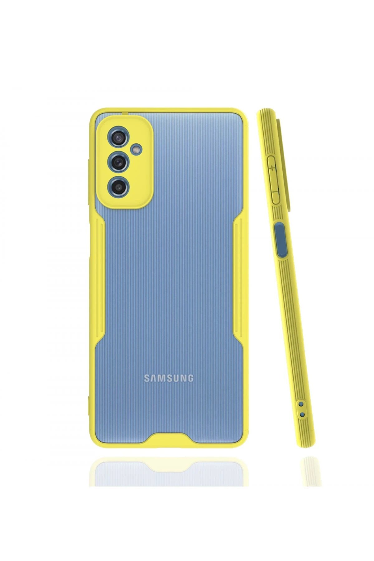 Newface Samsung Galaxy M52 5G Kılıf Platin Silikon - Sarı