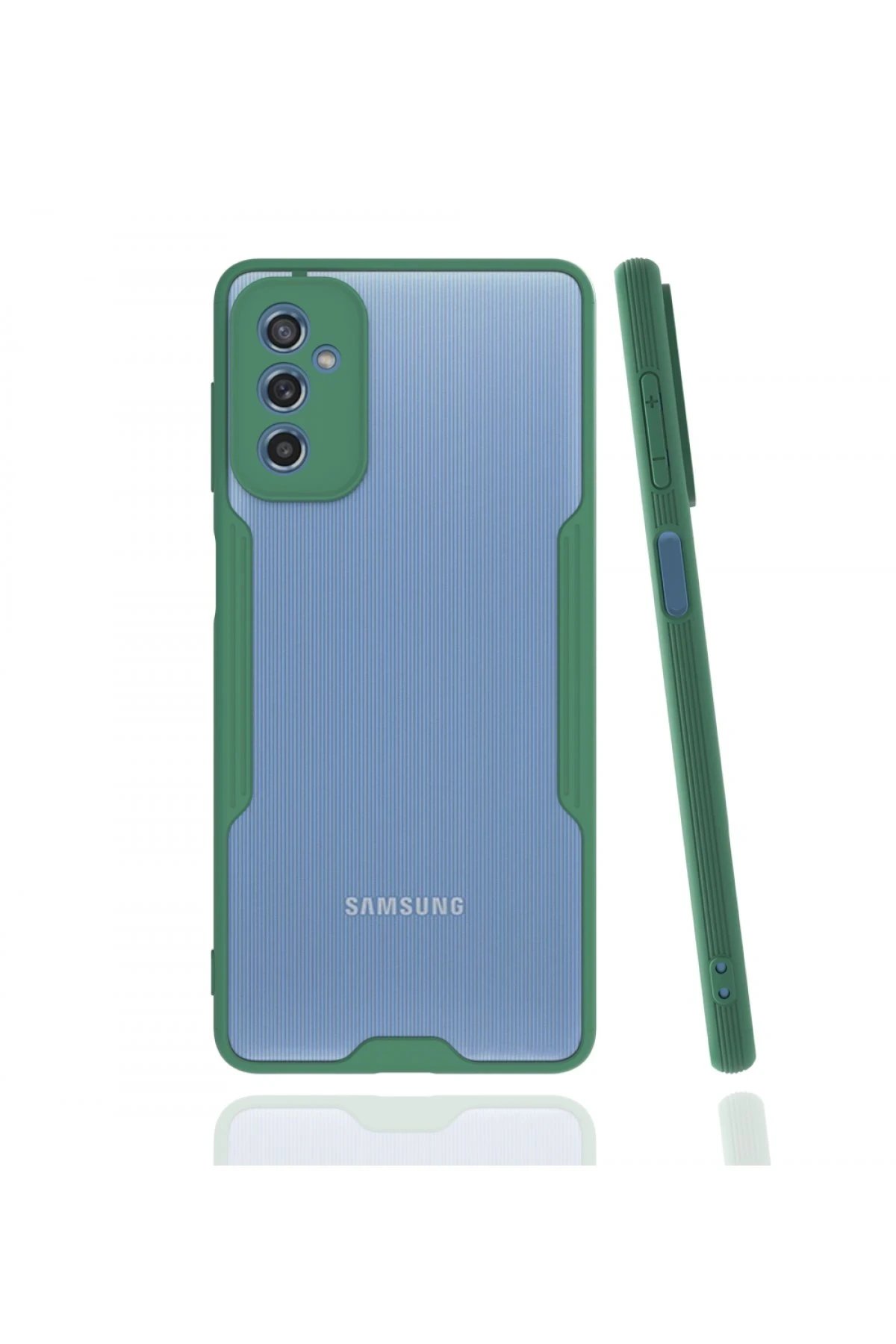 Newface Samsung Galaxy M52 5G Kılıf Platin Silikon - Yeşil