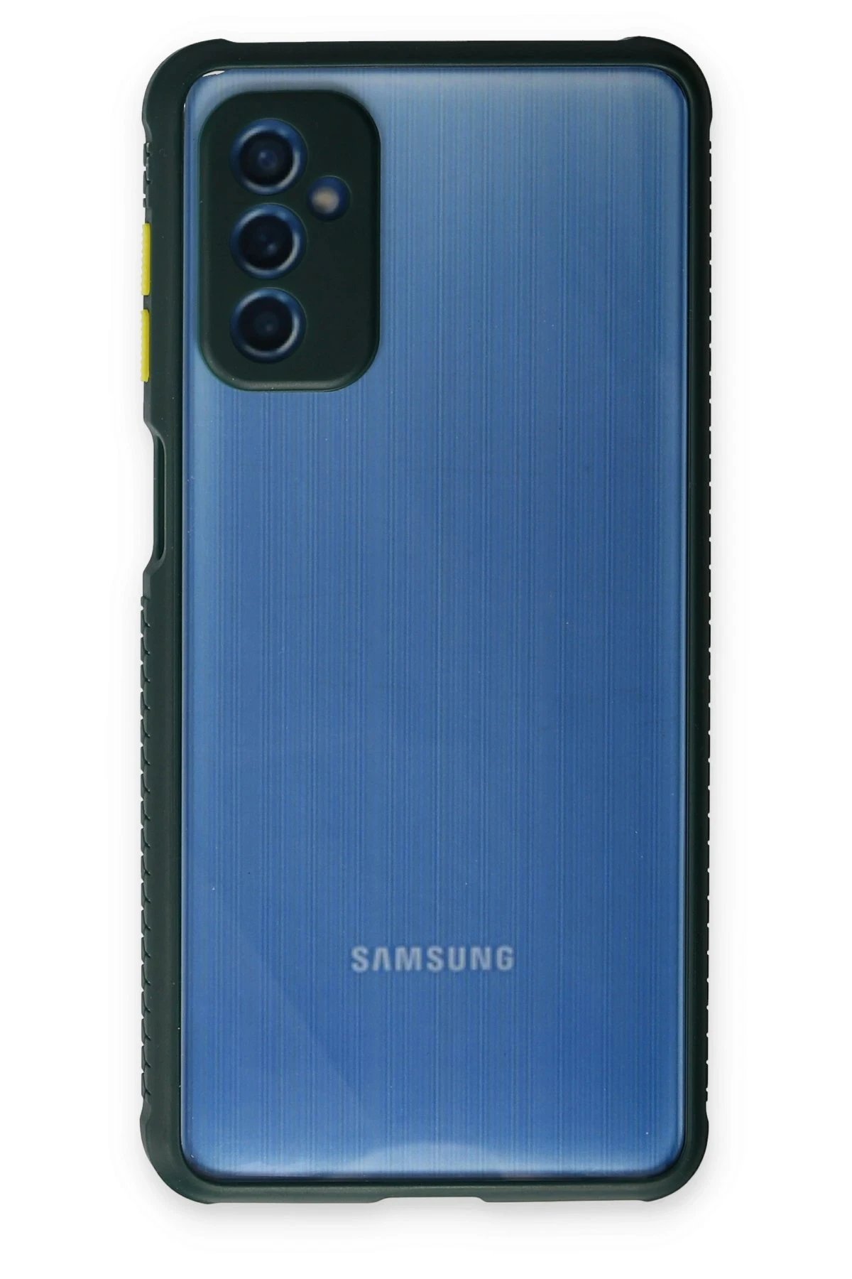 Newface Samsung Galaxy M52 5G Kılıf Miami Şeffaf Silikon - Koyu Yeşil