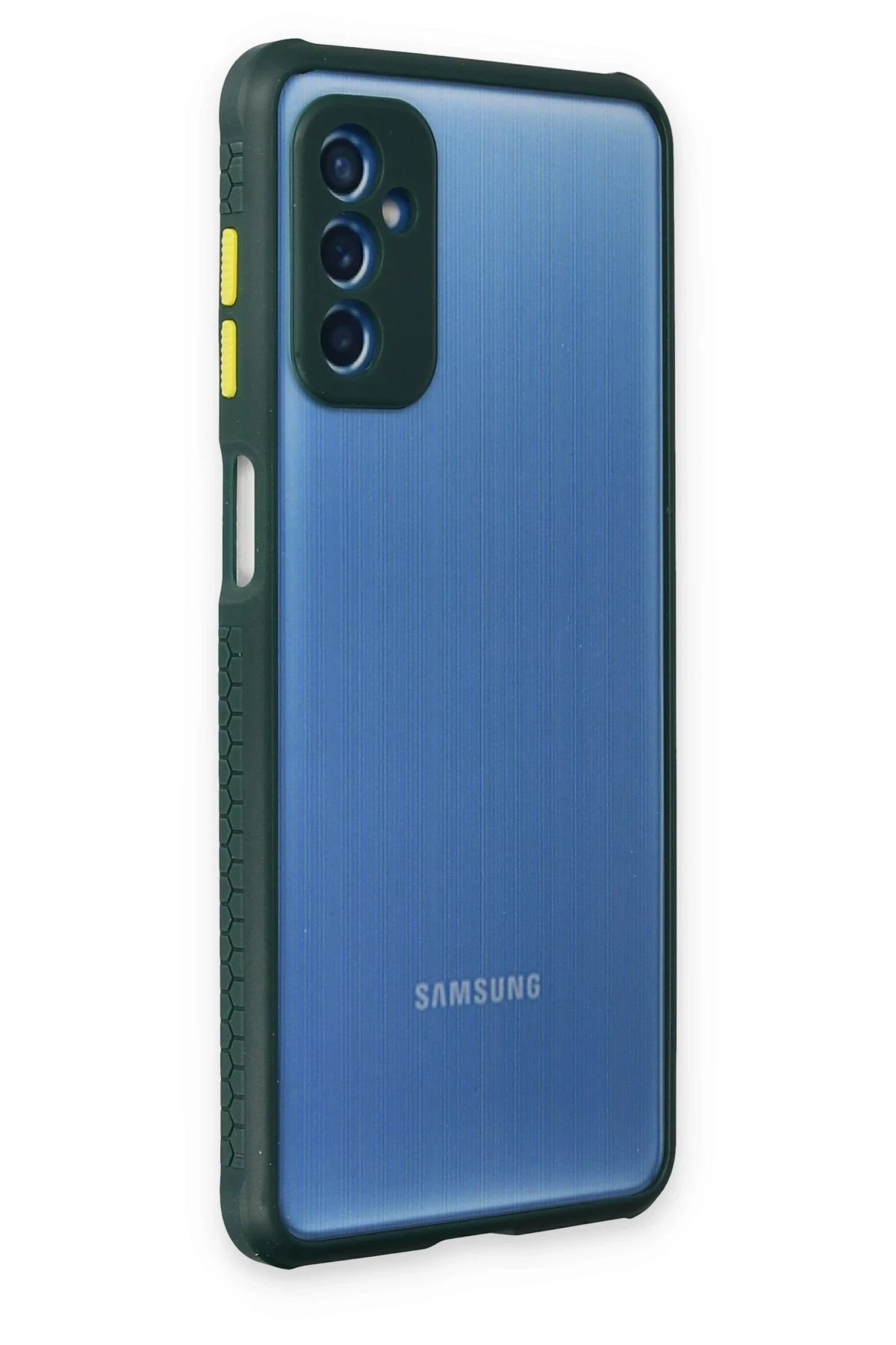 Newface Samsung Galaxy M52 5G Kılıf Miami Şeffaf Silikon - Koyu Yeşil
