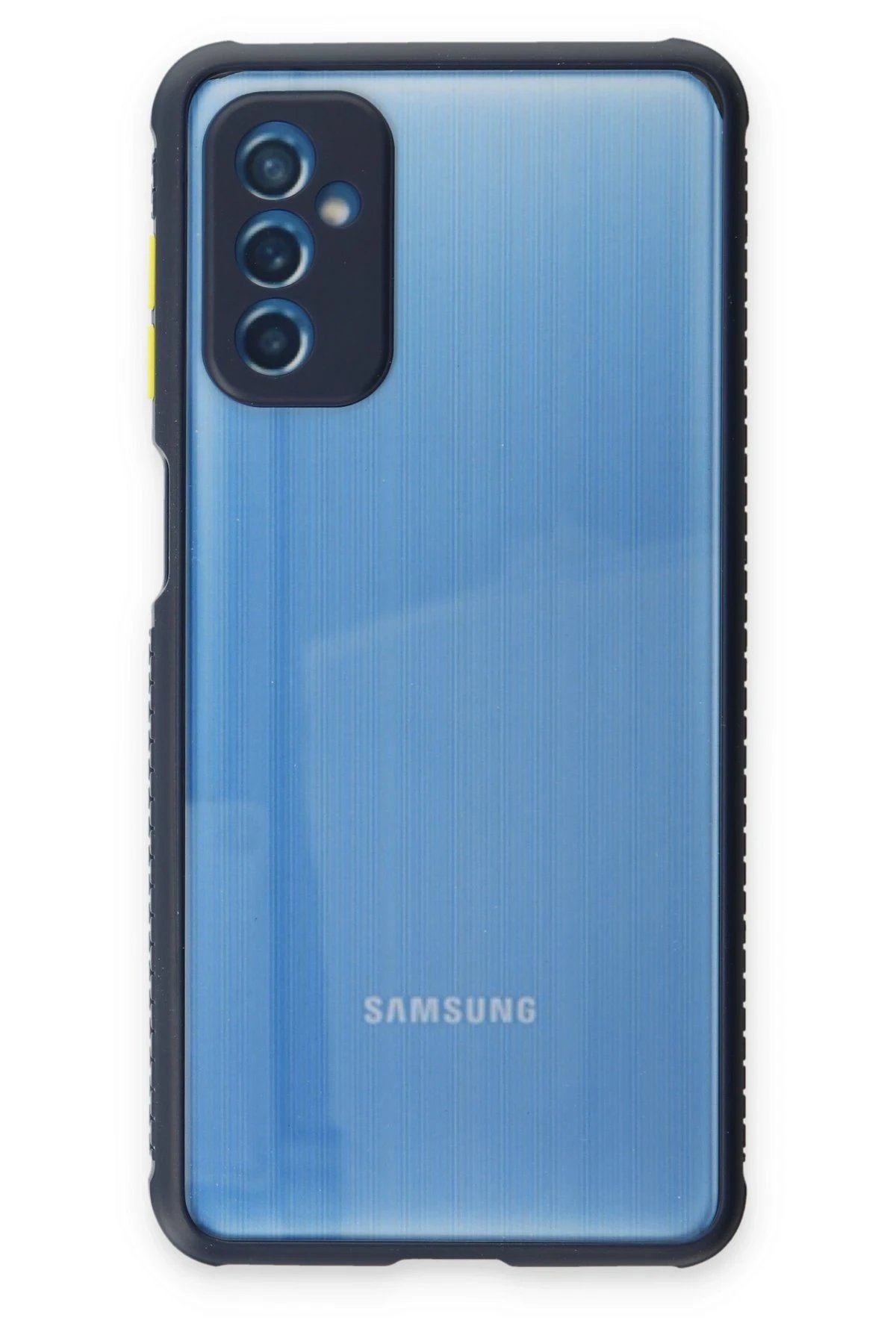 Newface Samsung Galaxy M52 5G Kılıf Miami Şeffaf Silikon - Lacivert